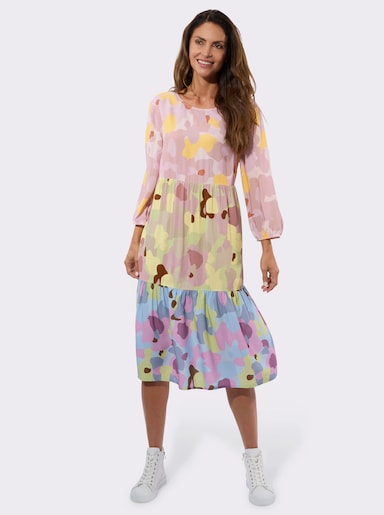 Sommerkleid in A-Linie - pistazie-hellblau-bedruckt