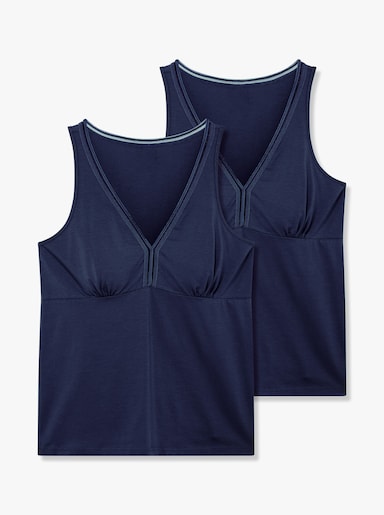 wäschepur BH-Hemd mit elastischem Zierband - marine