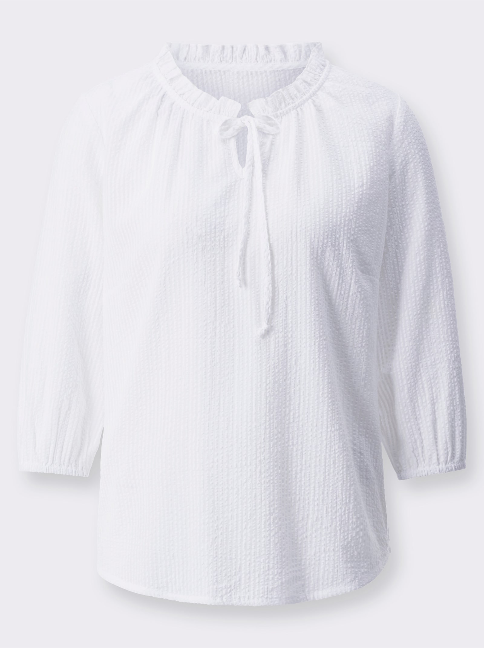 Comfortblouse met structuurpatroon - wit