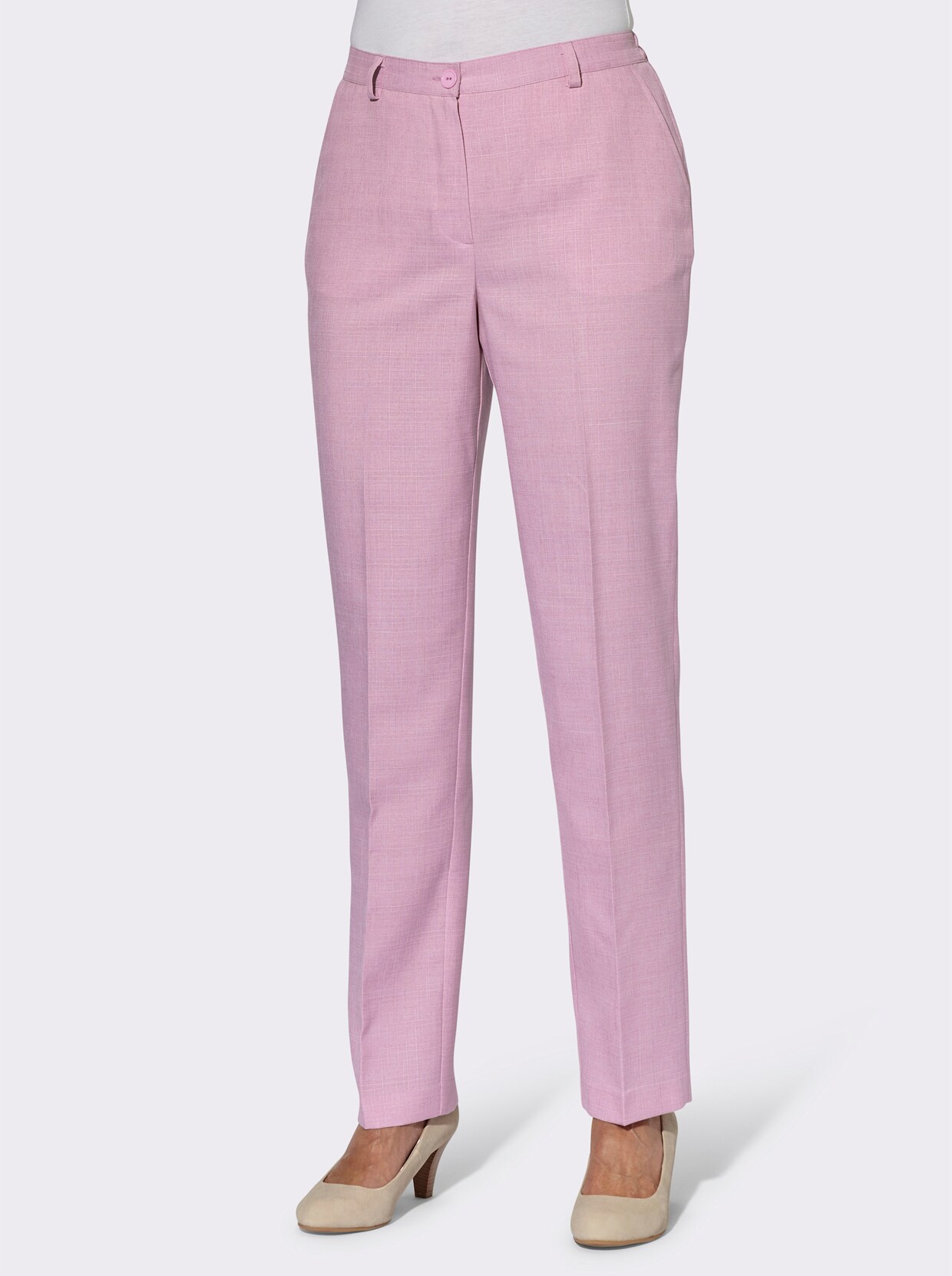 Bügelfaltenhose - rosé-meliert