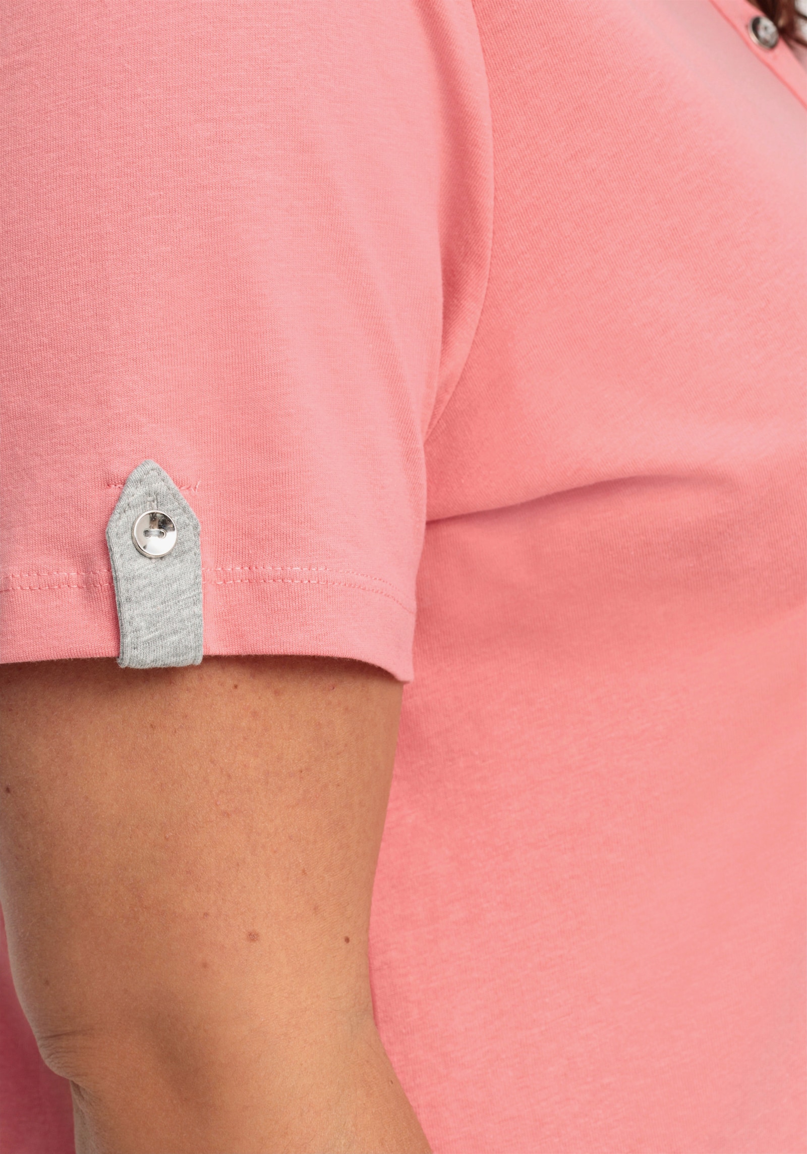 Poloshirt mit Kontrasten - flamingo