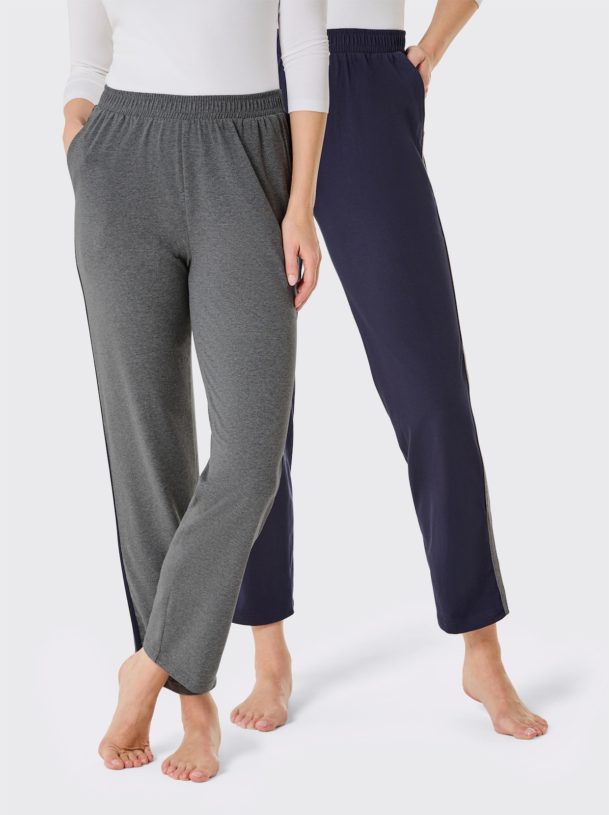 feel good Broek - marine + antraciet gemêleerd
