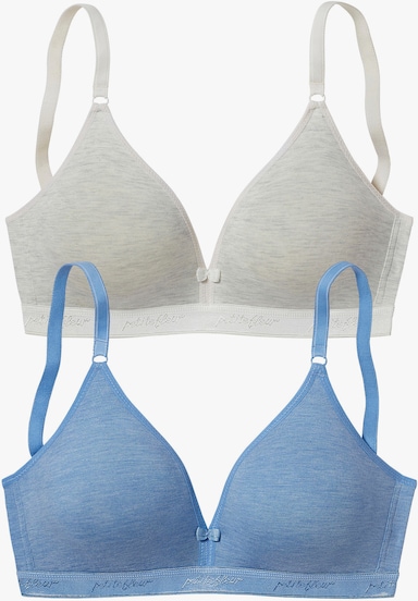 petite fleur Soutien-gorge Bralette - bleu chiné + crème chiné