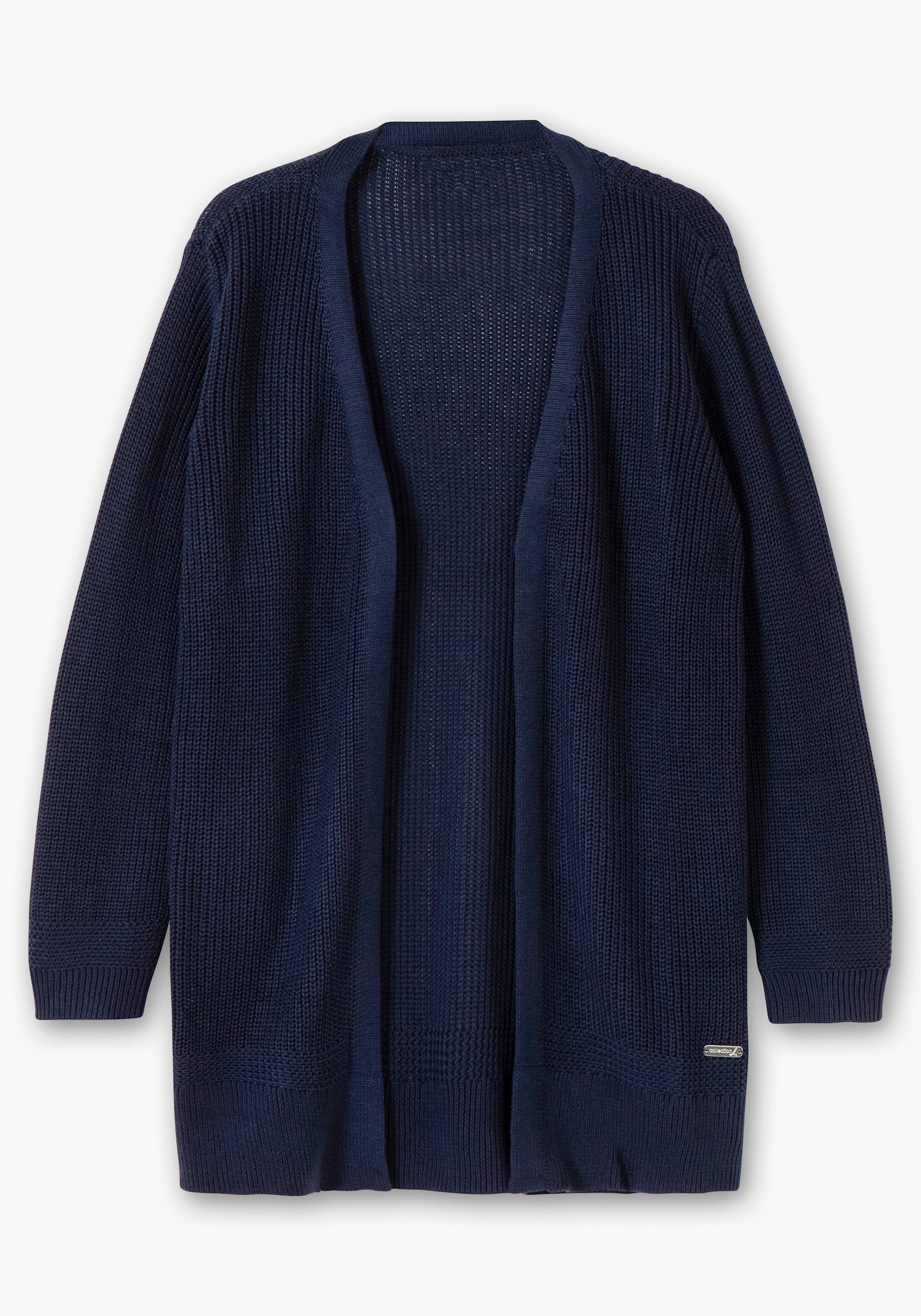 Longstrickjacke in passformgerechter Verarbeitung - marine