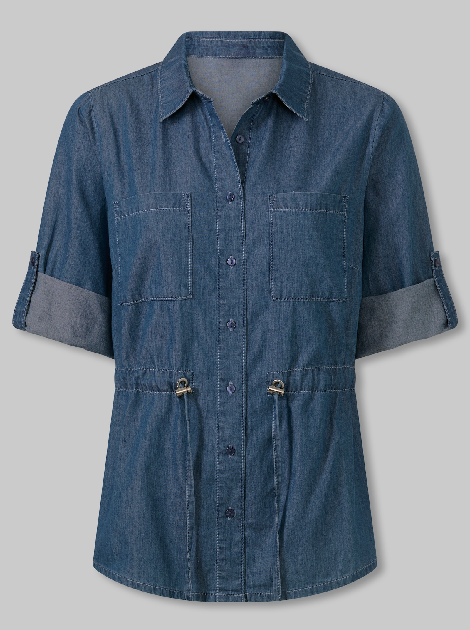 heine Jeansbluse mit Tunnelzug - blue-bleached
