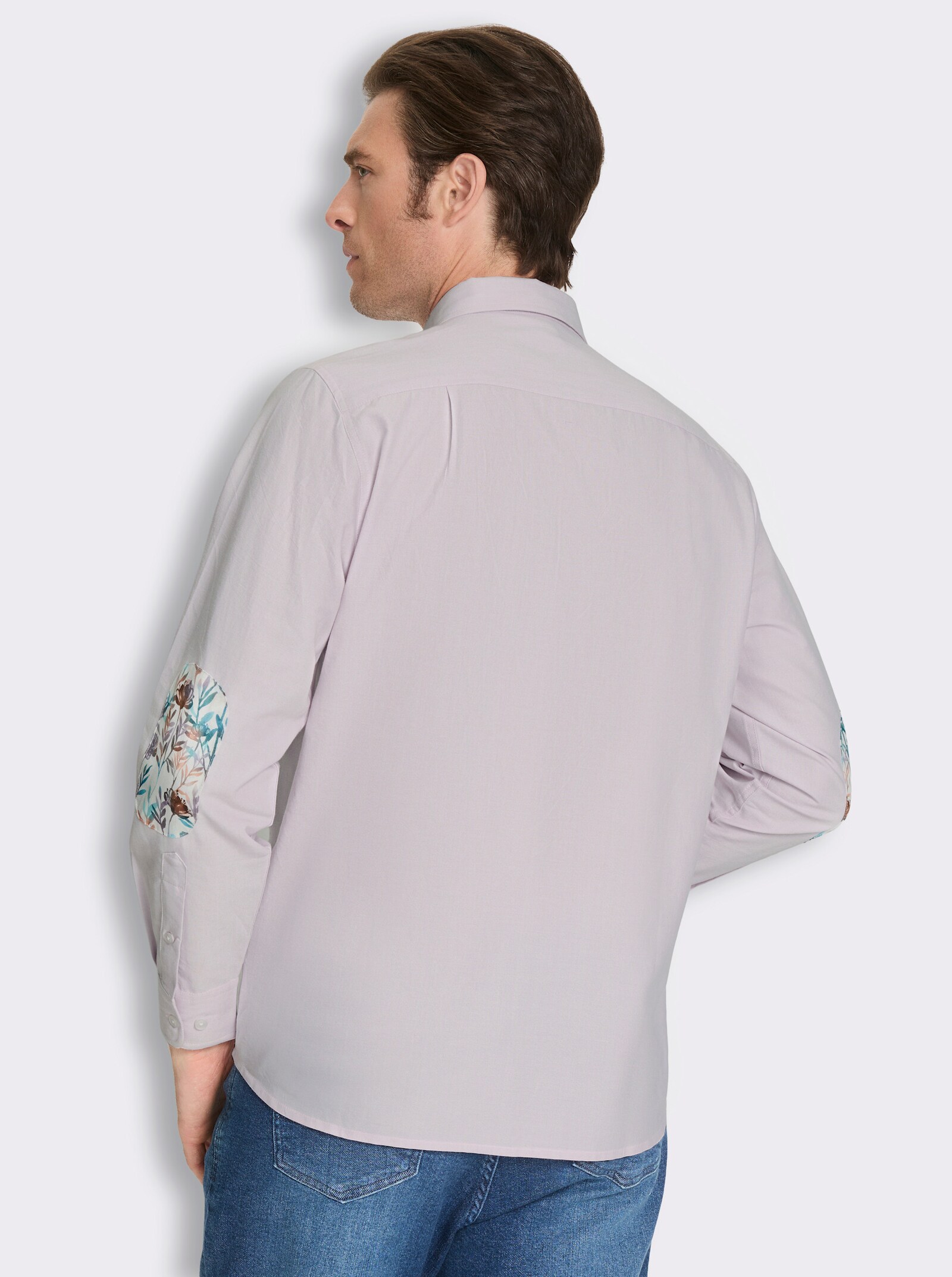Marco Donati Langarmhemd mit Ellbogen-Patches - flieder