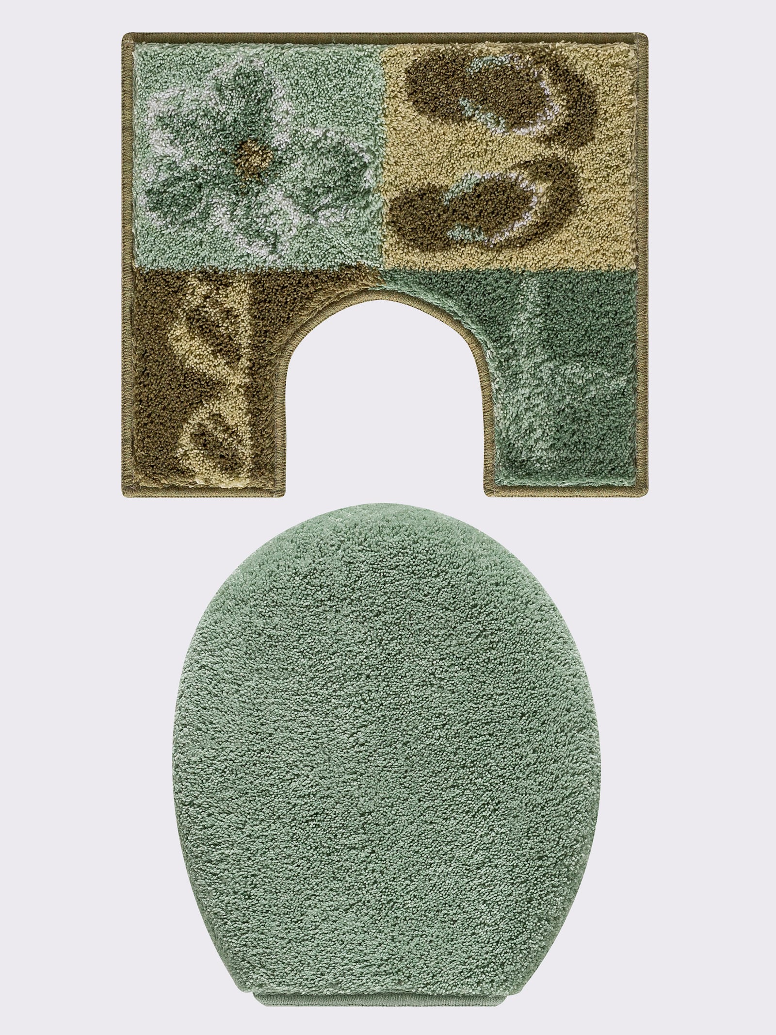 Grund Badematte - salbei-gemustert