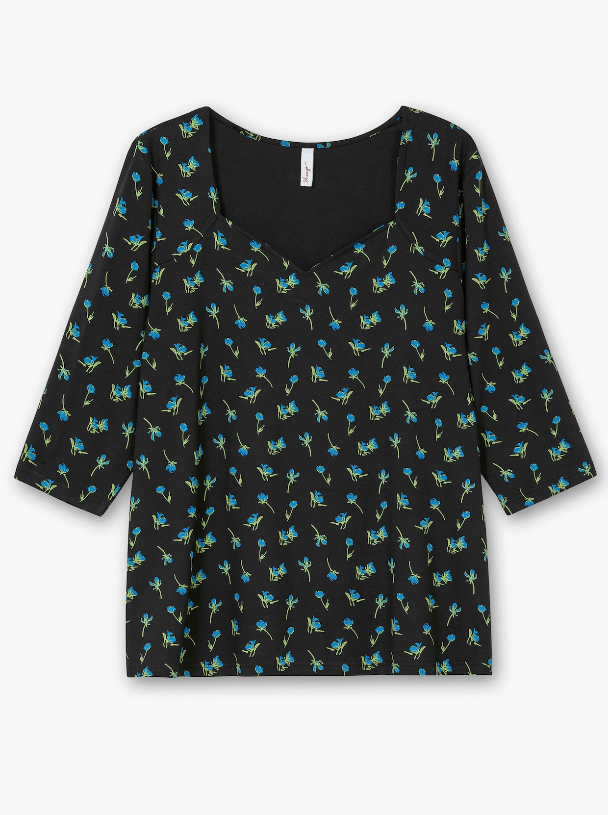 sheego T-Shirt - schwarz-gemustert