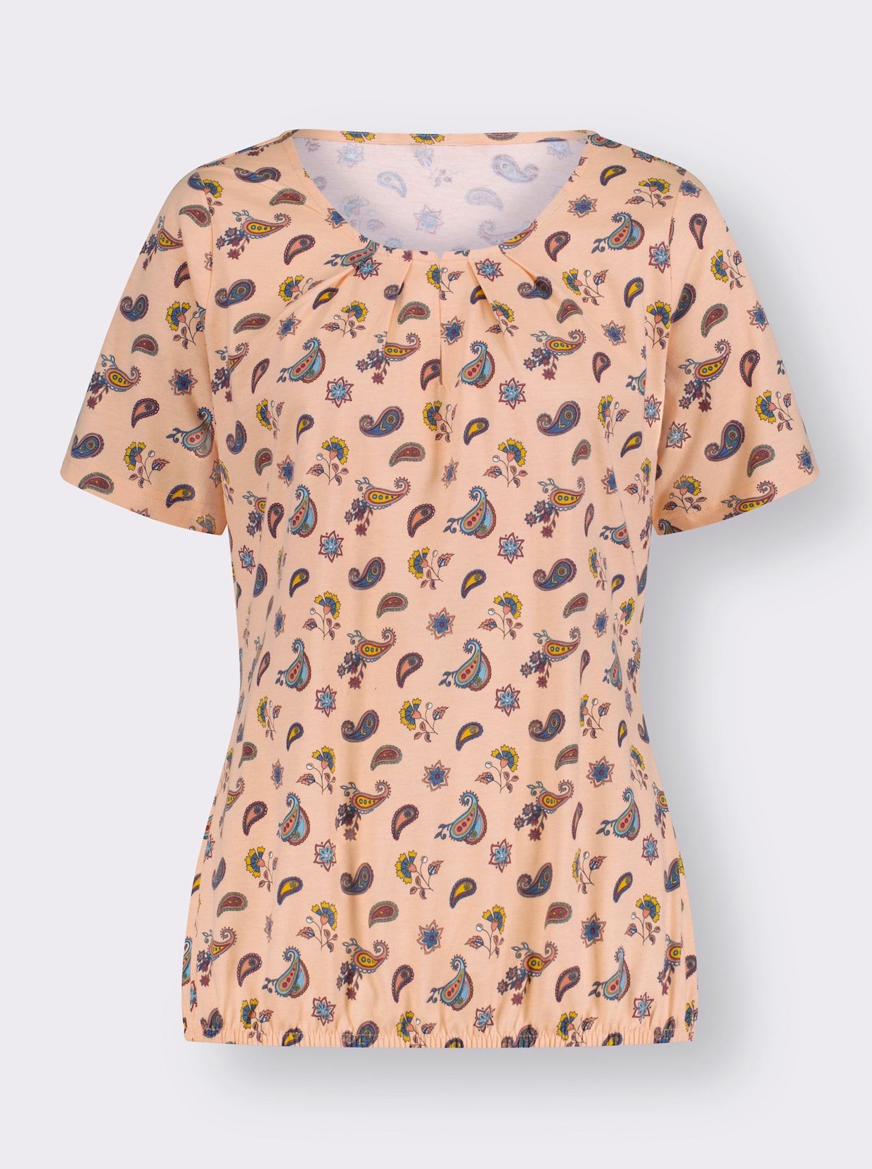 Print-Shirt - apricot-bedruckt