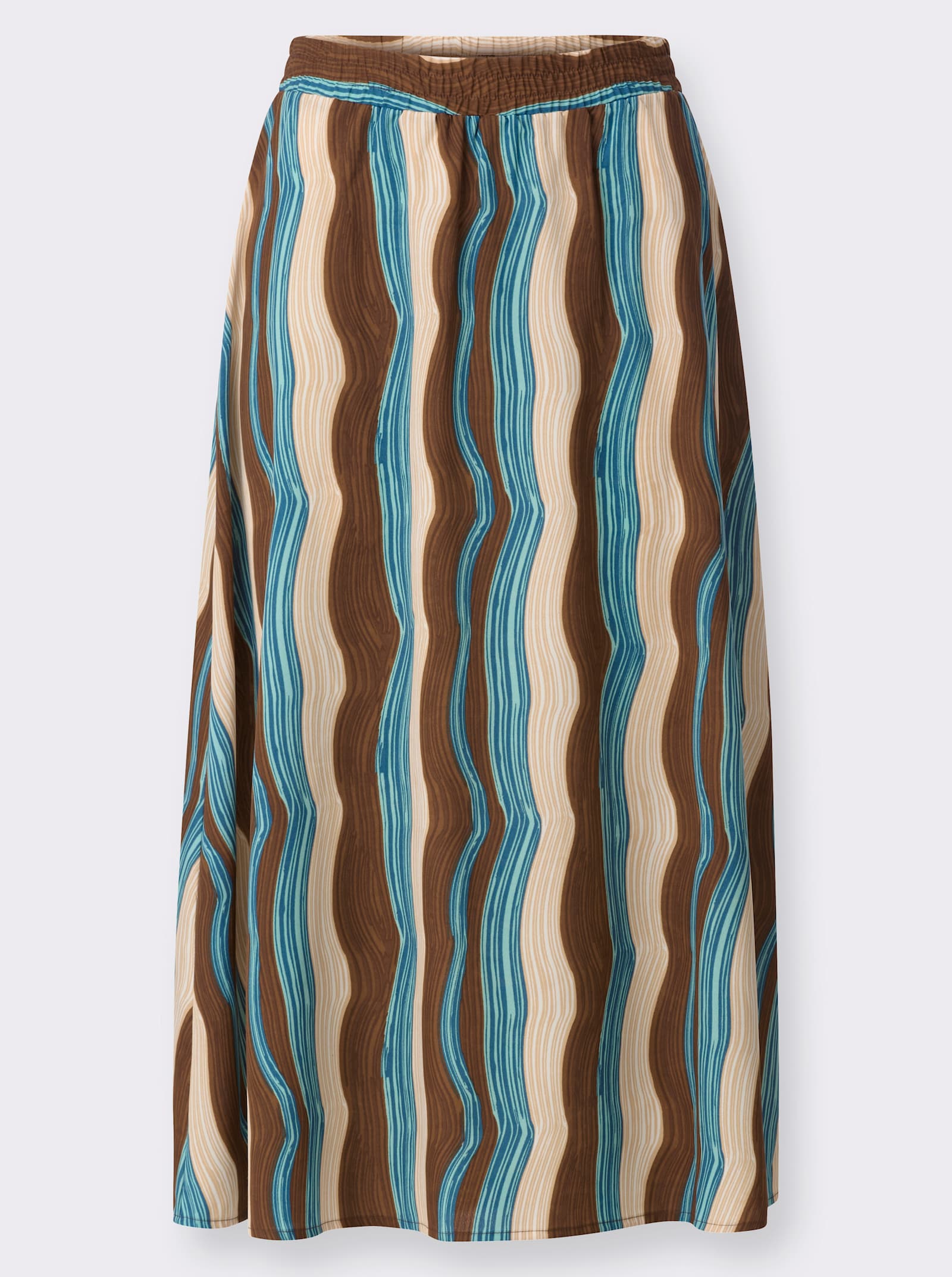 A-Linien-Rock im gewellten Dessin - schoko-topas-bedruckt