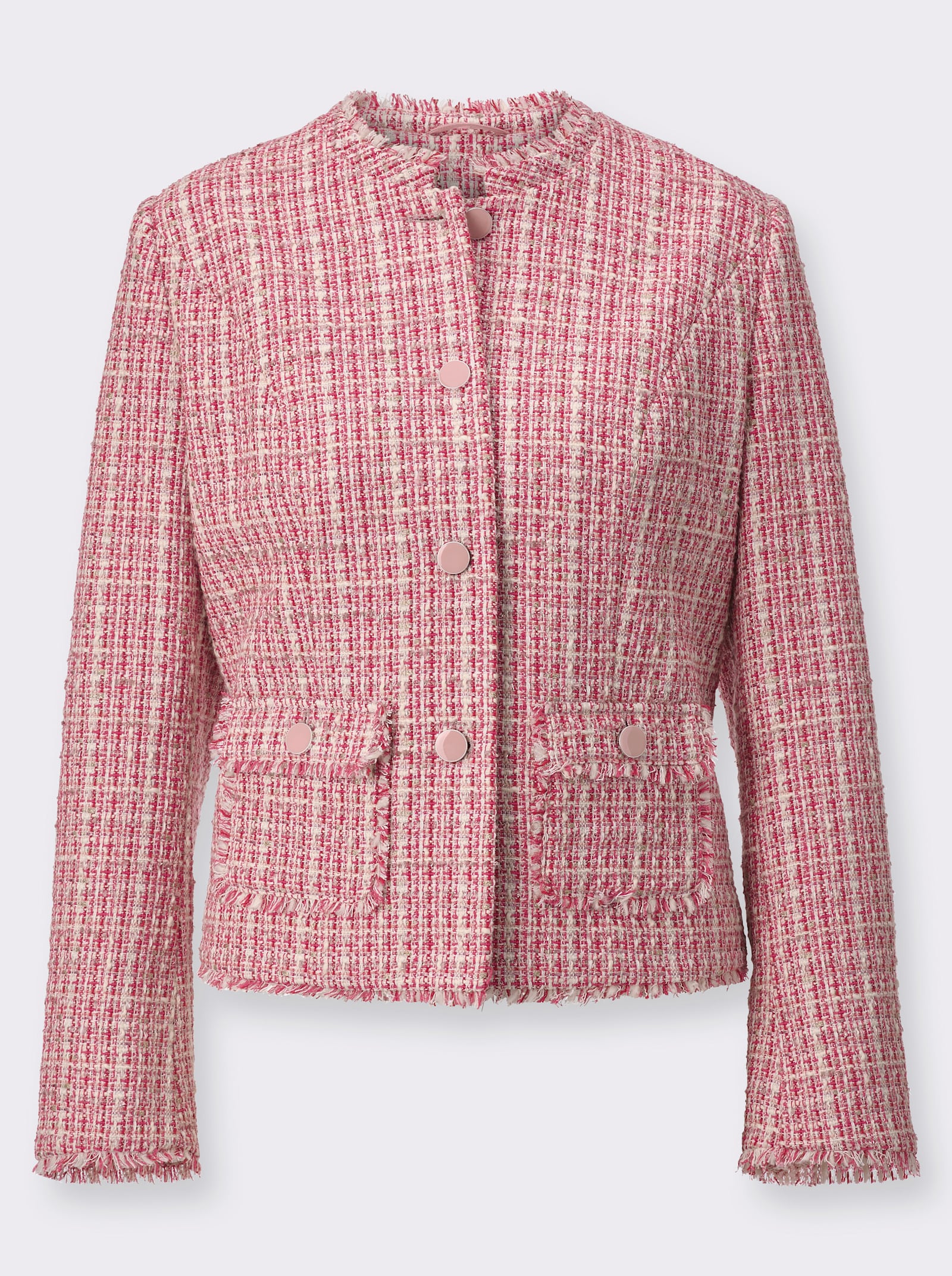 Bouclé-Blazer mit Glitzergarn - flamingo-ecru-gemustert