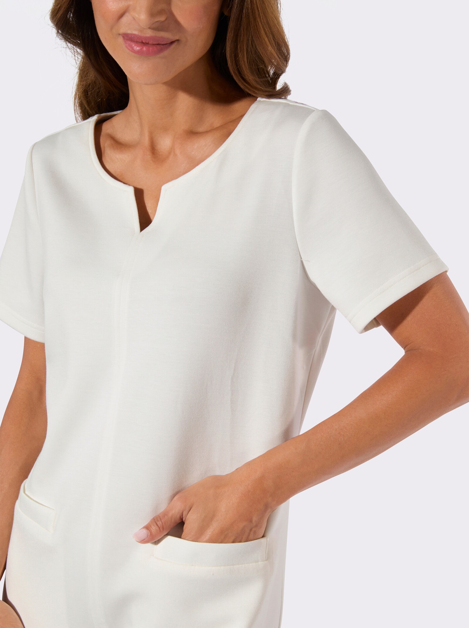 Sweatkleid mit Taschen - ecru