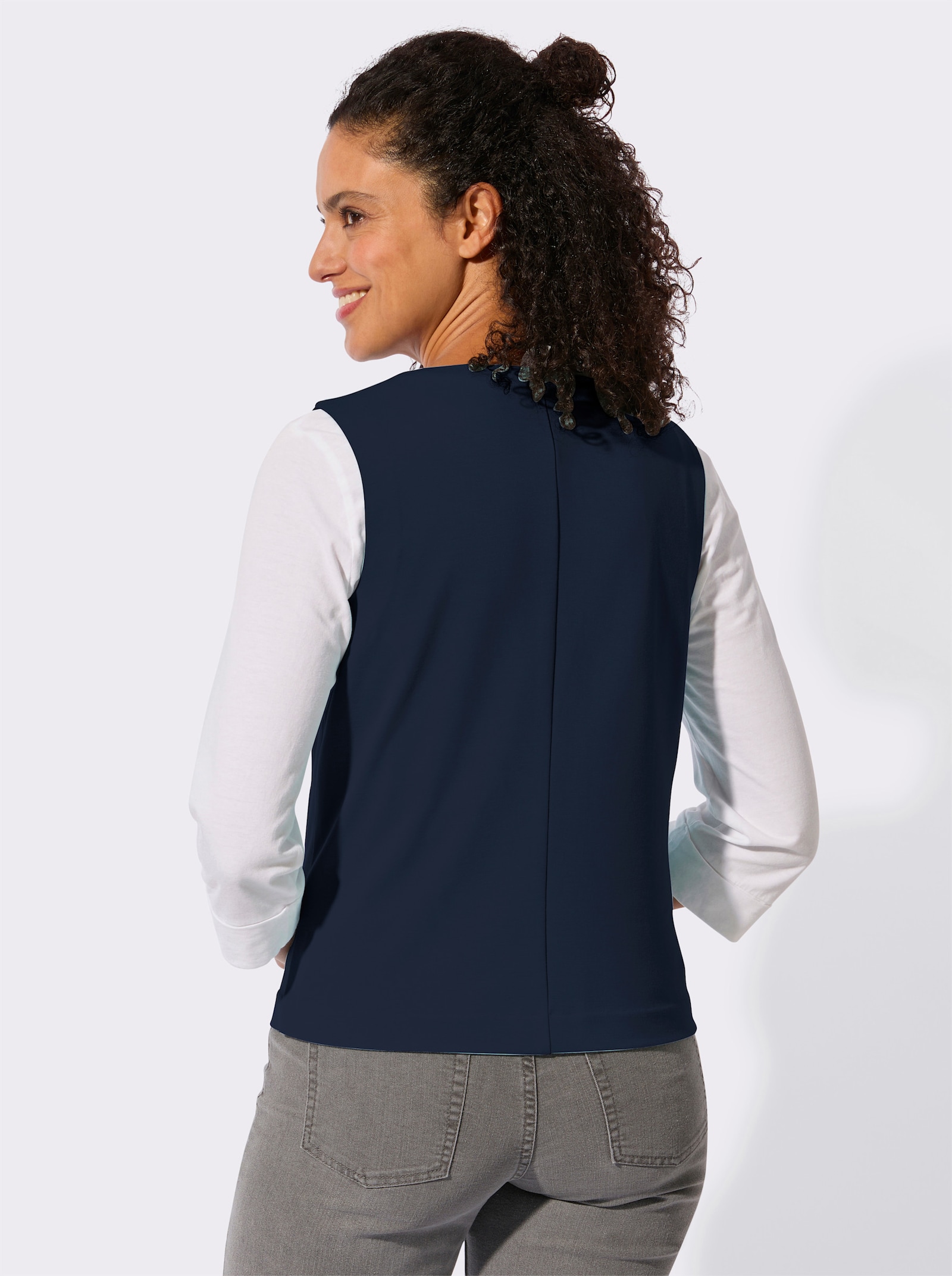 Anzugweste in Interlock-Qualität - dunkelblau