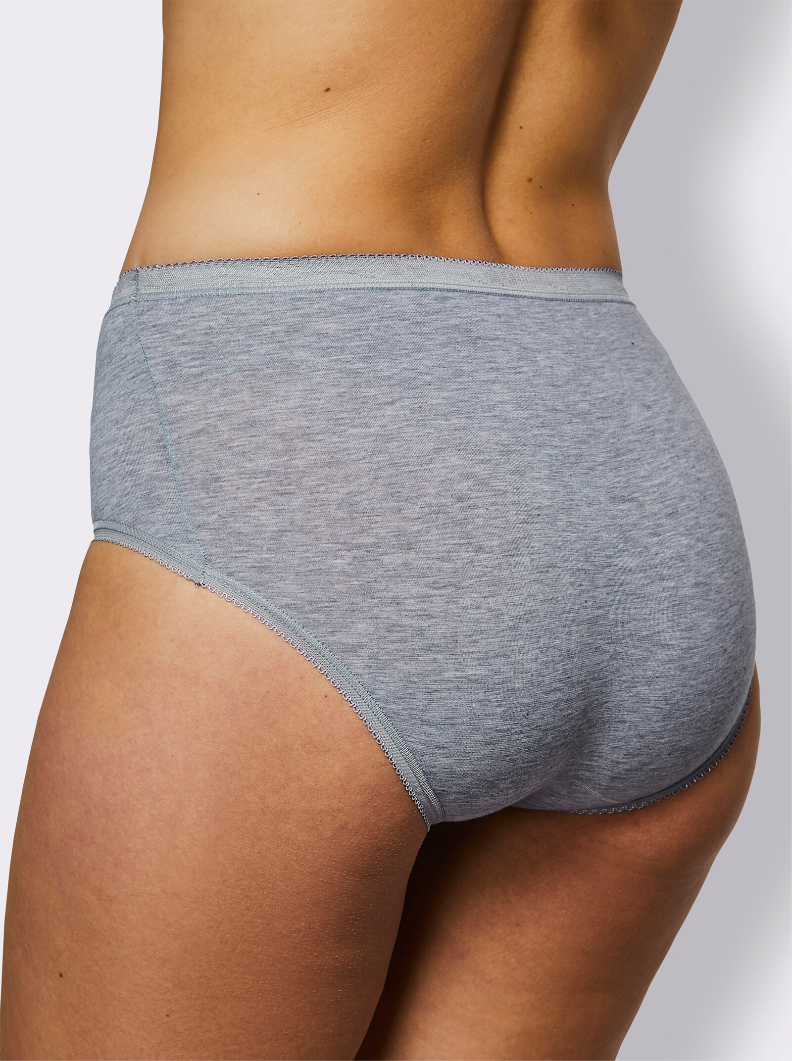 Sloggi Hüftslip ohne Seitennähte - weiß + marine + grau-meliert