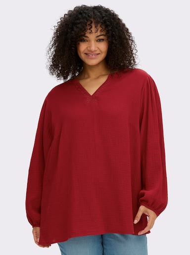 sheego Tuniek met ballonmouwen - kers