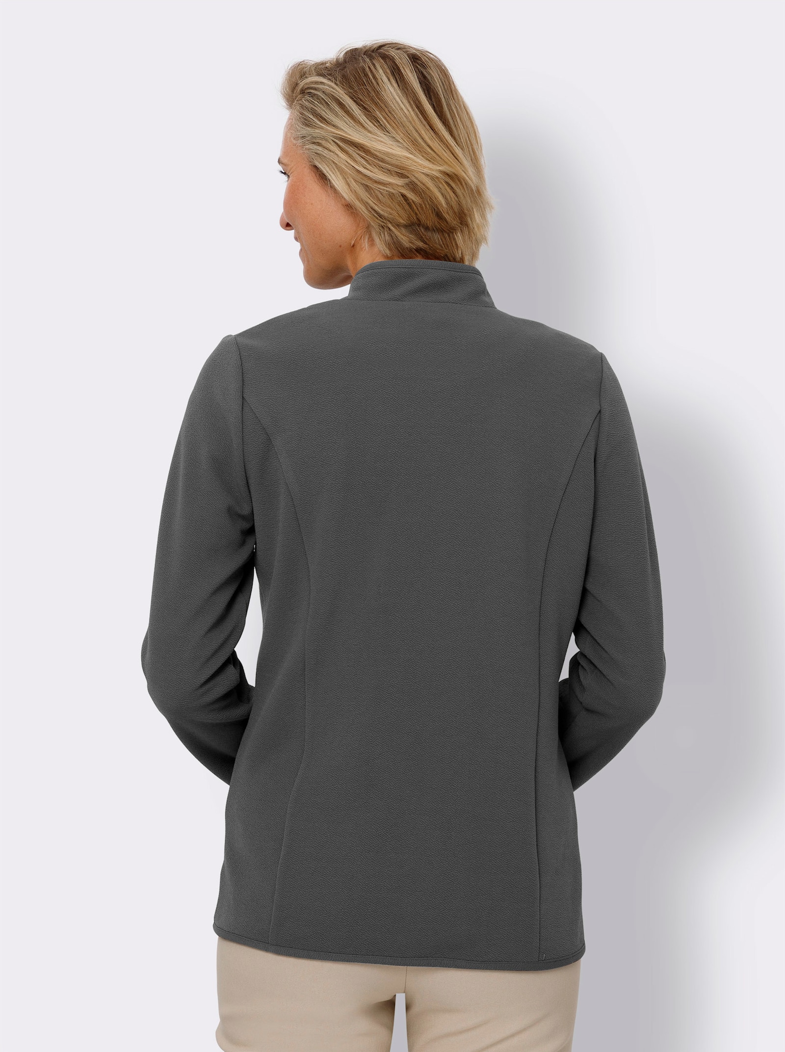 Jerseyblazer mit Stehkragen - anthrazit