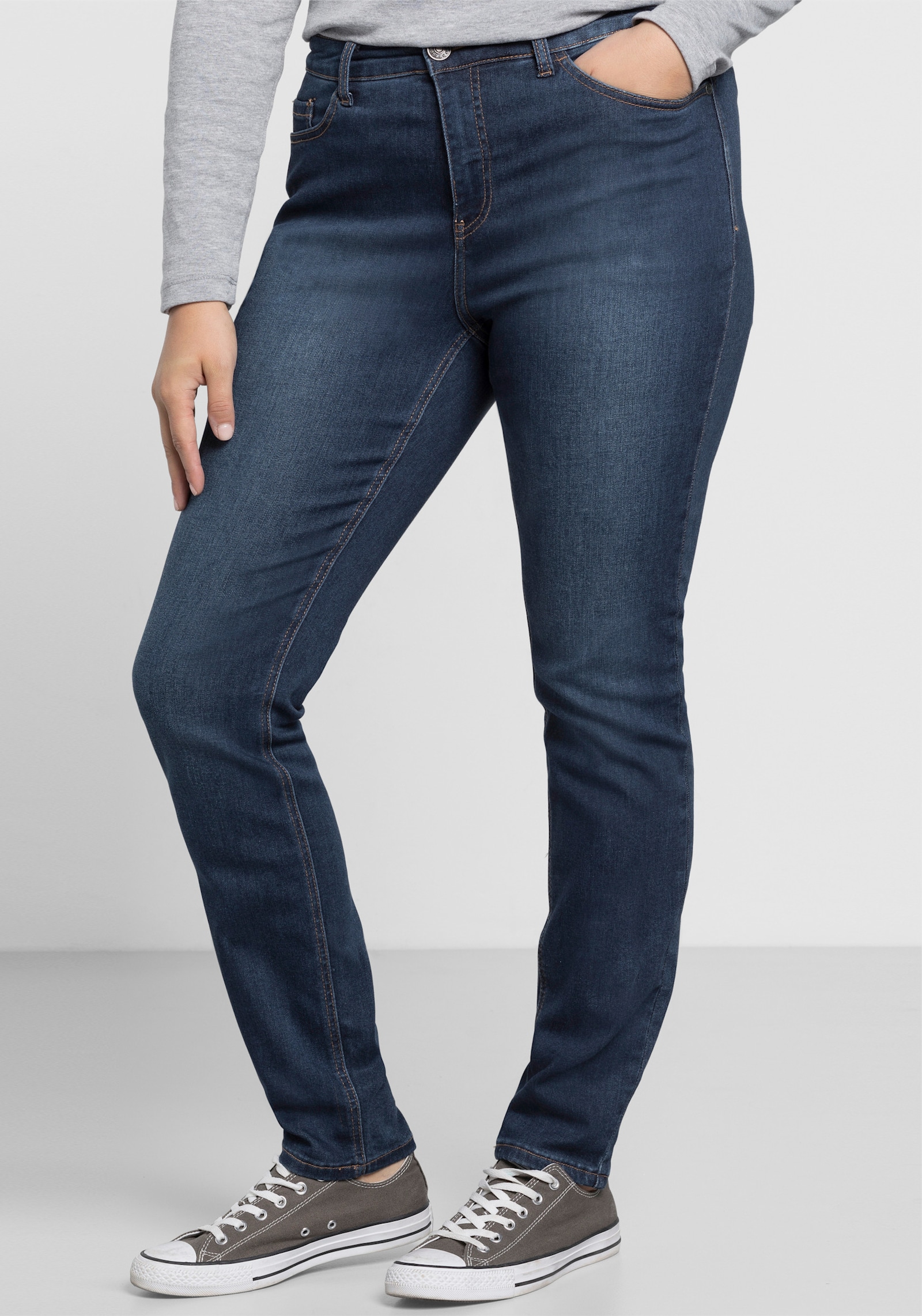 sheego Skinny jeans in 5-pocketsmodel - dark blue denim