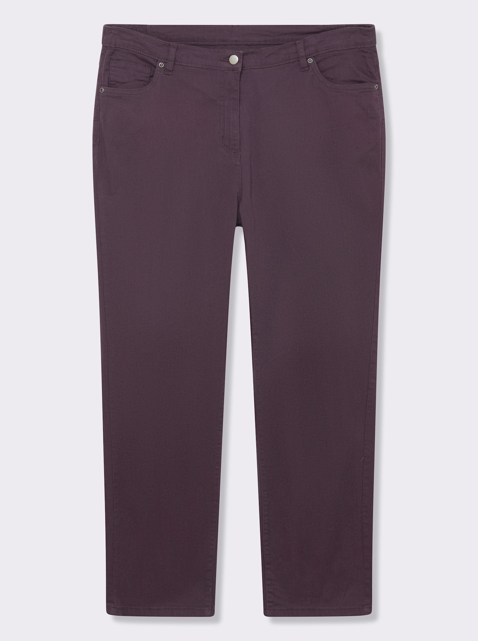  5-Pocket-Jeans mit Stickerei-Motiv - aubergine