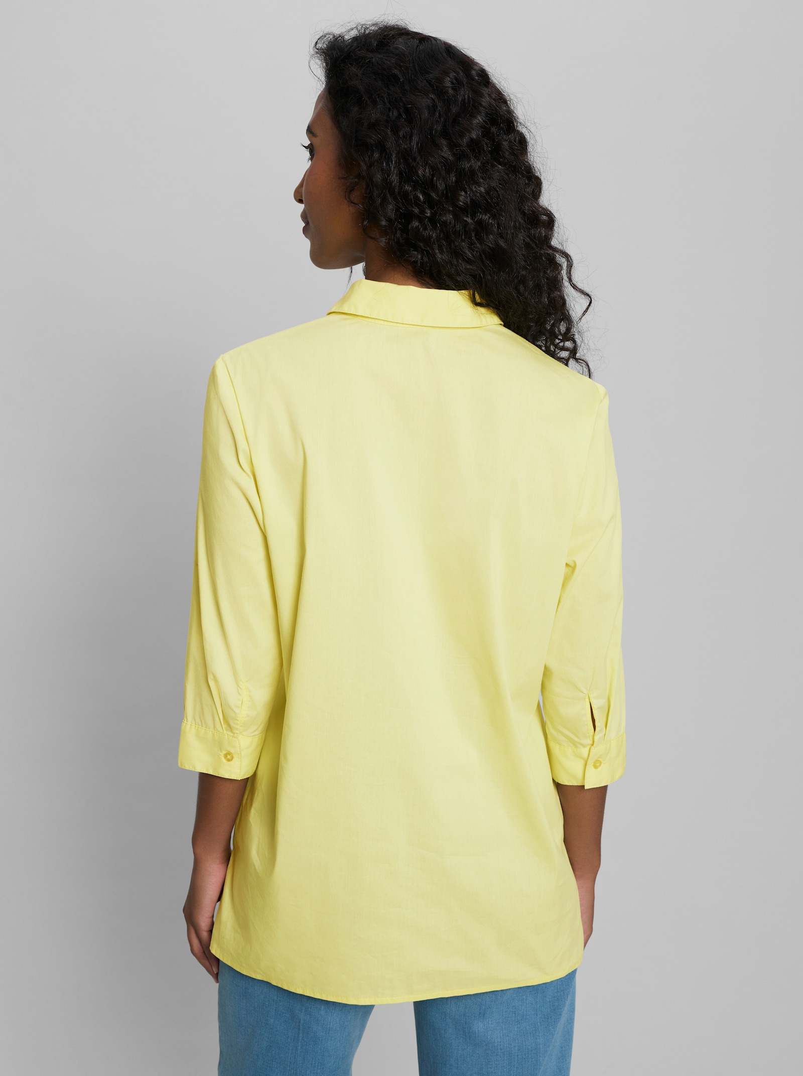 heine Hemdbluse mit Seitenschlitzen - zitrone