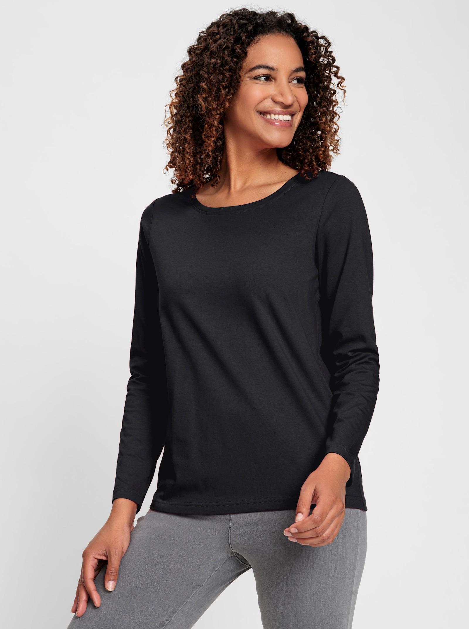 Tričko s okrúhlym výstrihom z certifikovanej bavlny - čierna