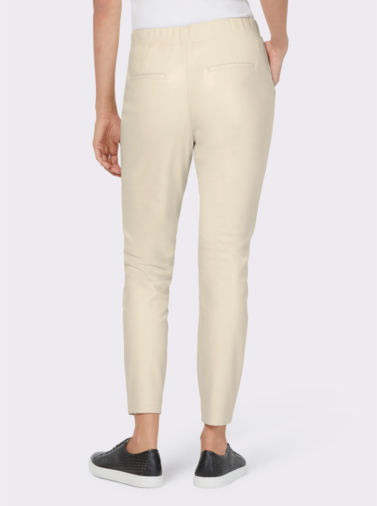 heine Pantalon en imitation cuir - couleur ivoire