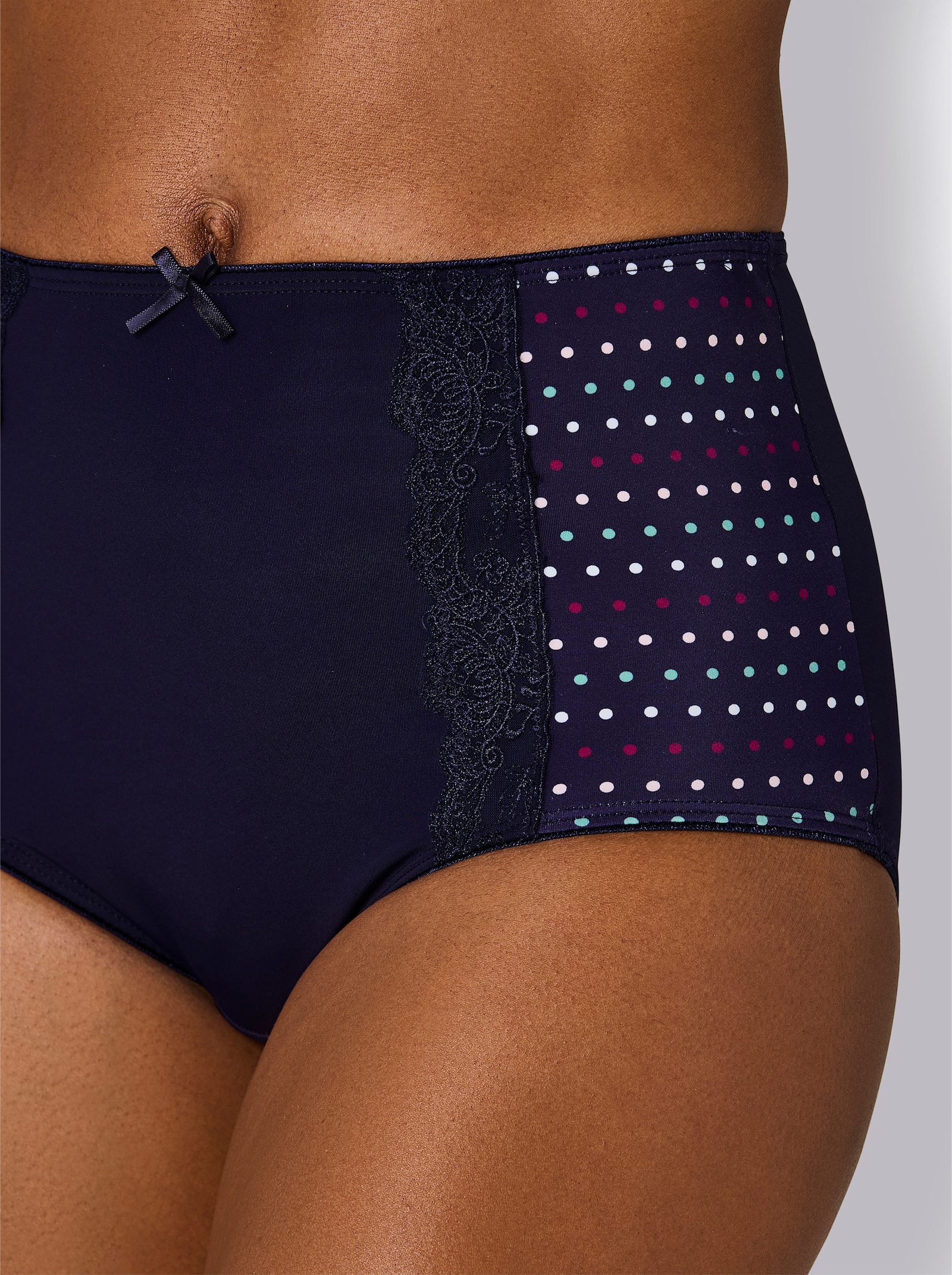 wäschepur Taillenslip mit Pünktchen-Print - marine-bedruckt