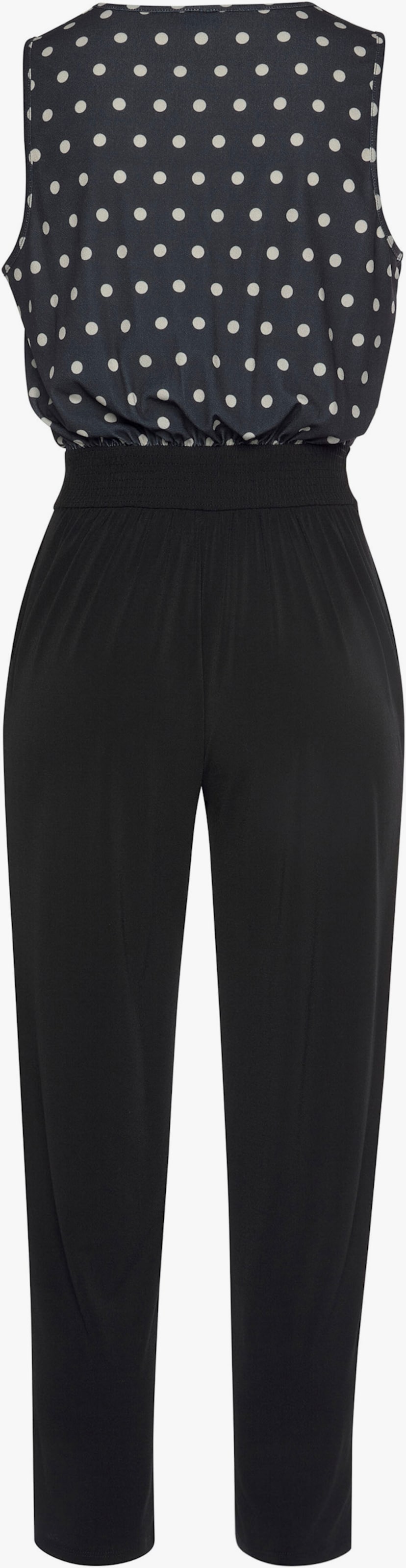 LASCANA Overall - zwart/crème bedrukt