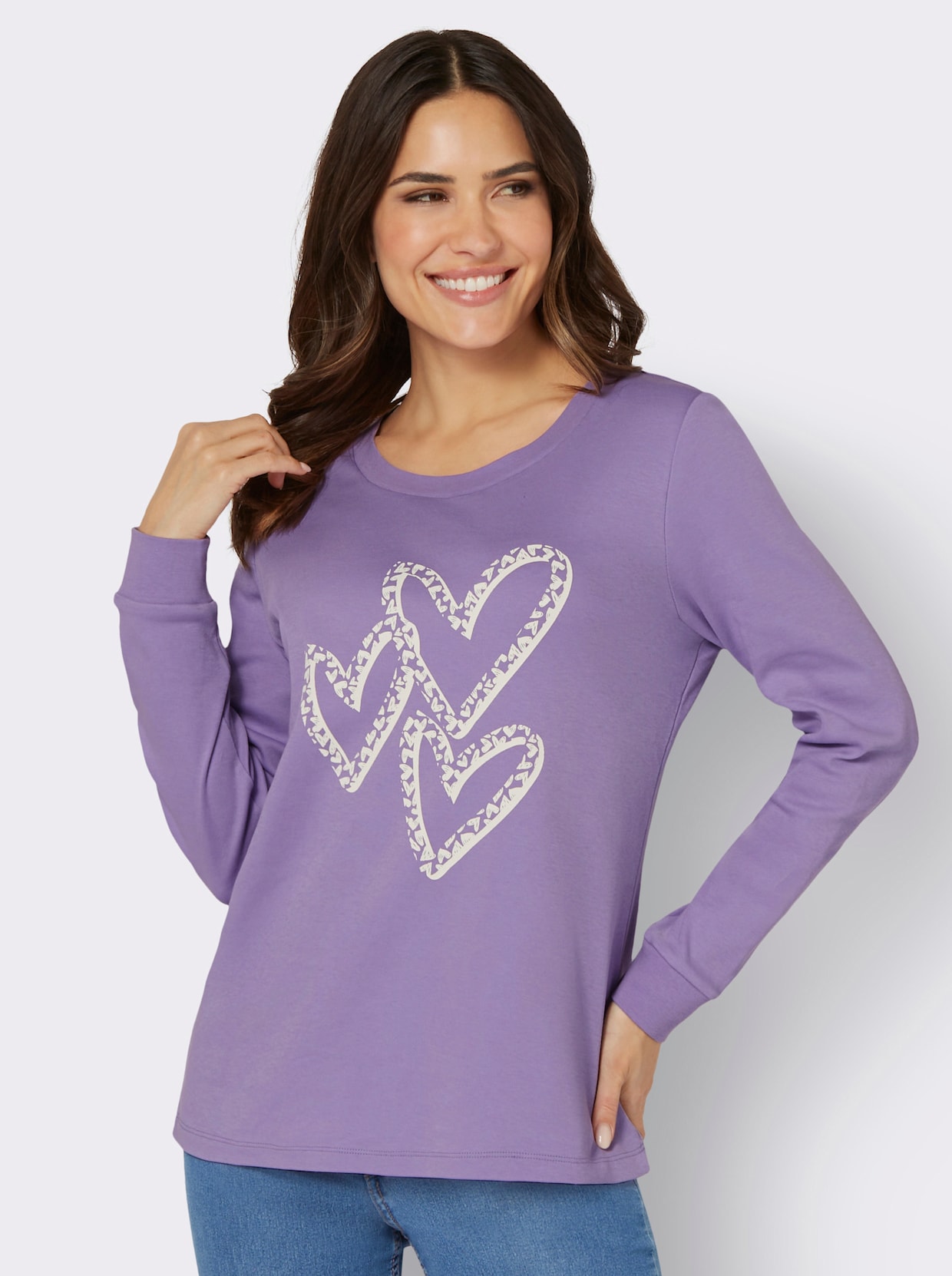 Sweatshirt - lavendel-ecru