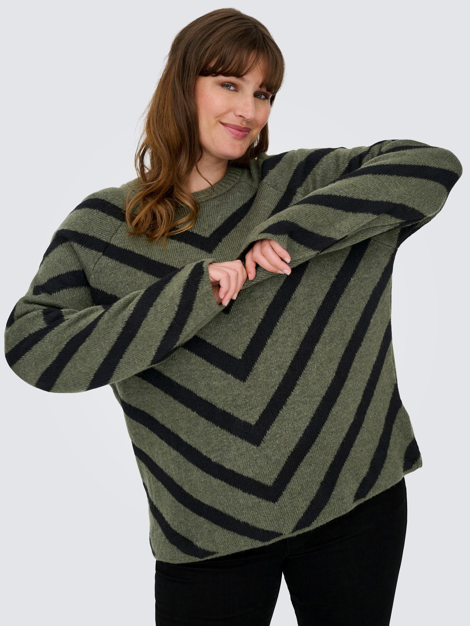 ONLY CARMAKOMA Strickpullover - lizard detail:w /black