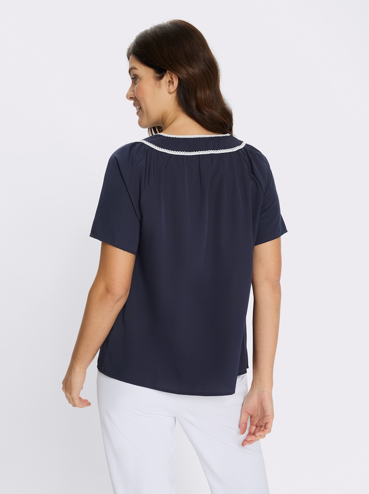 Schlupfbluse mit Raglanärmeln - marine