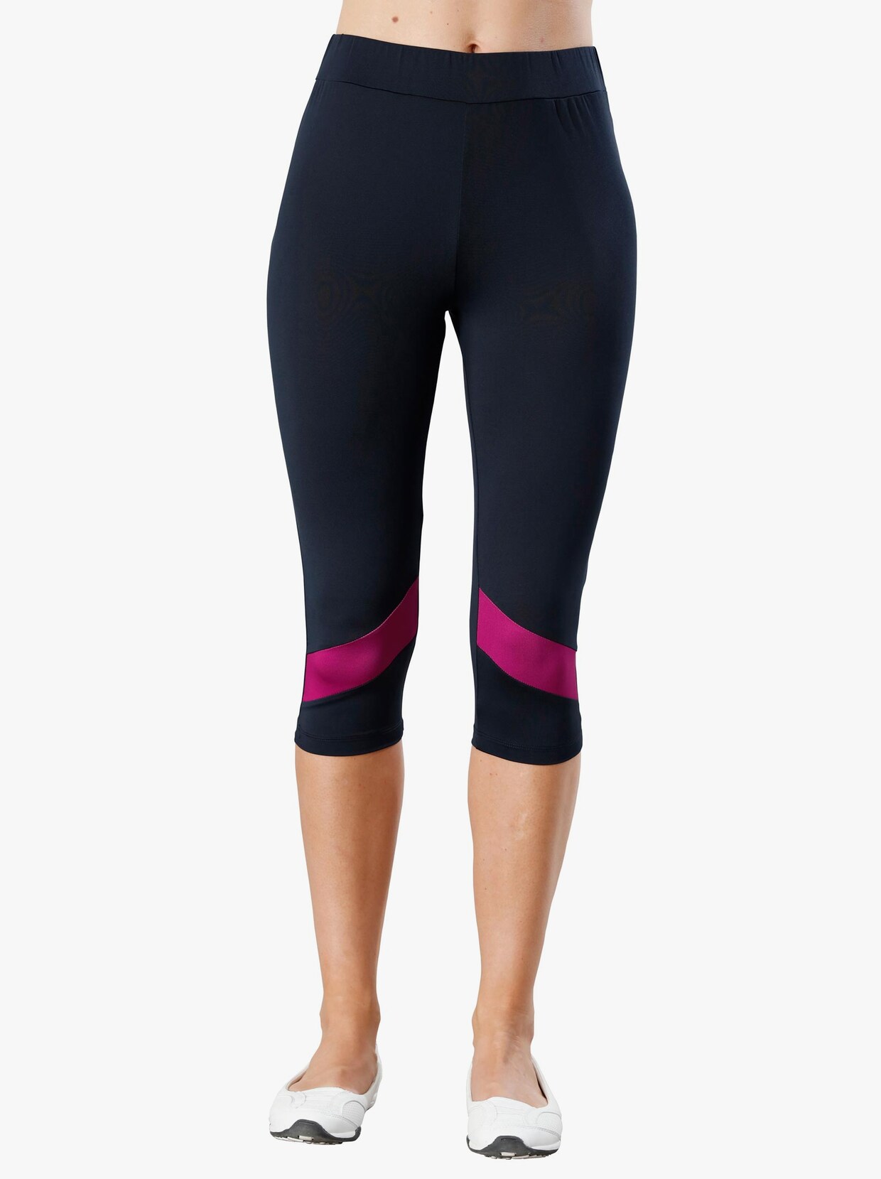 Capri-legging - marine/pink