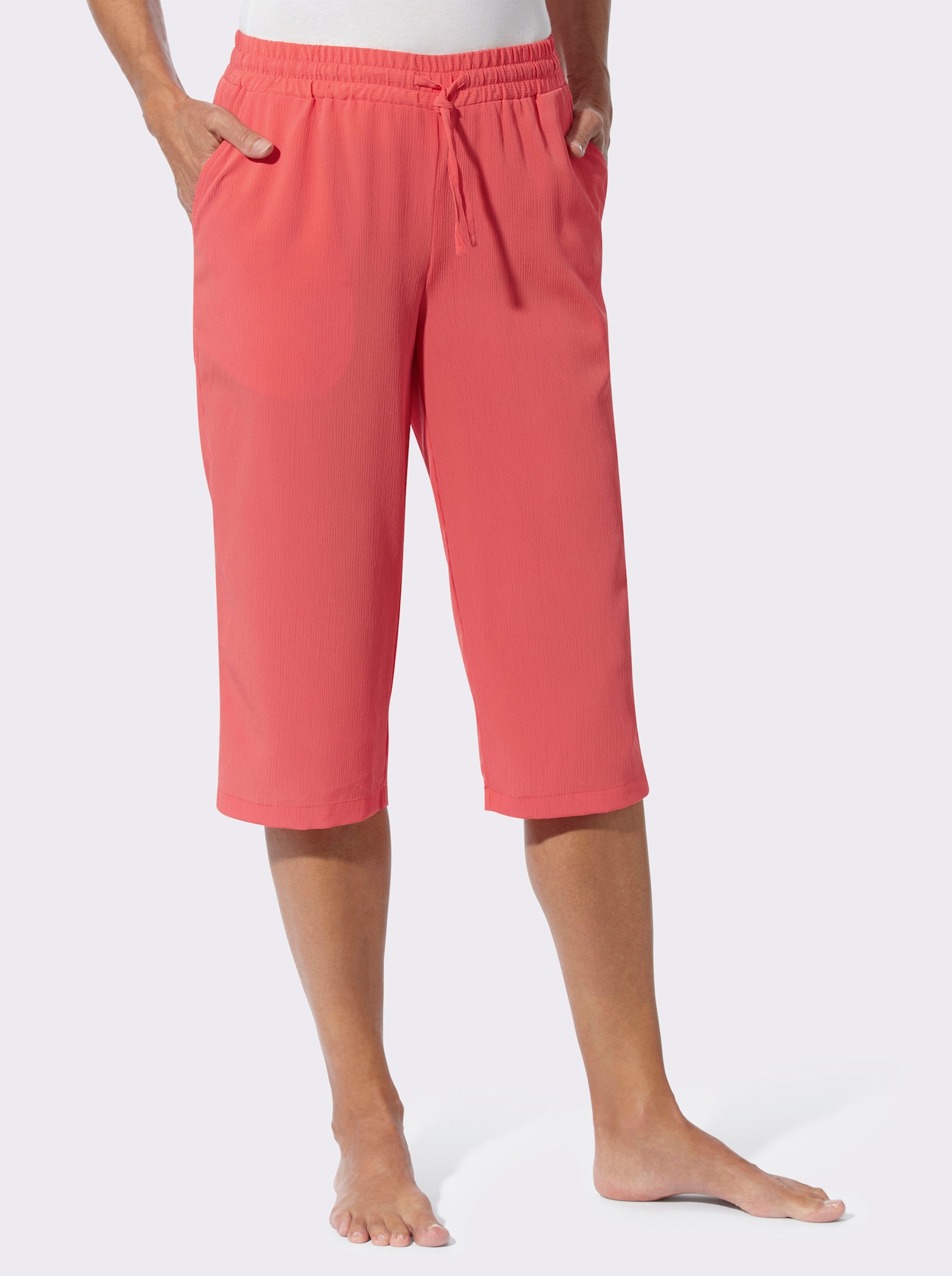 Freizeithose mit weiten Beinen - grapefruit