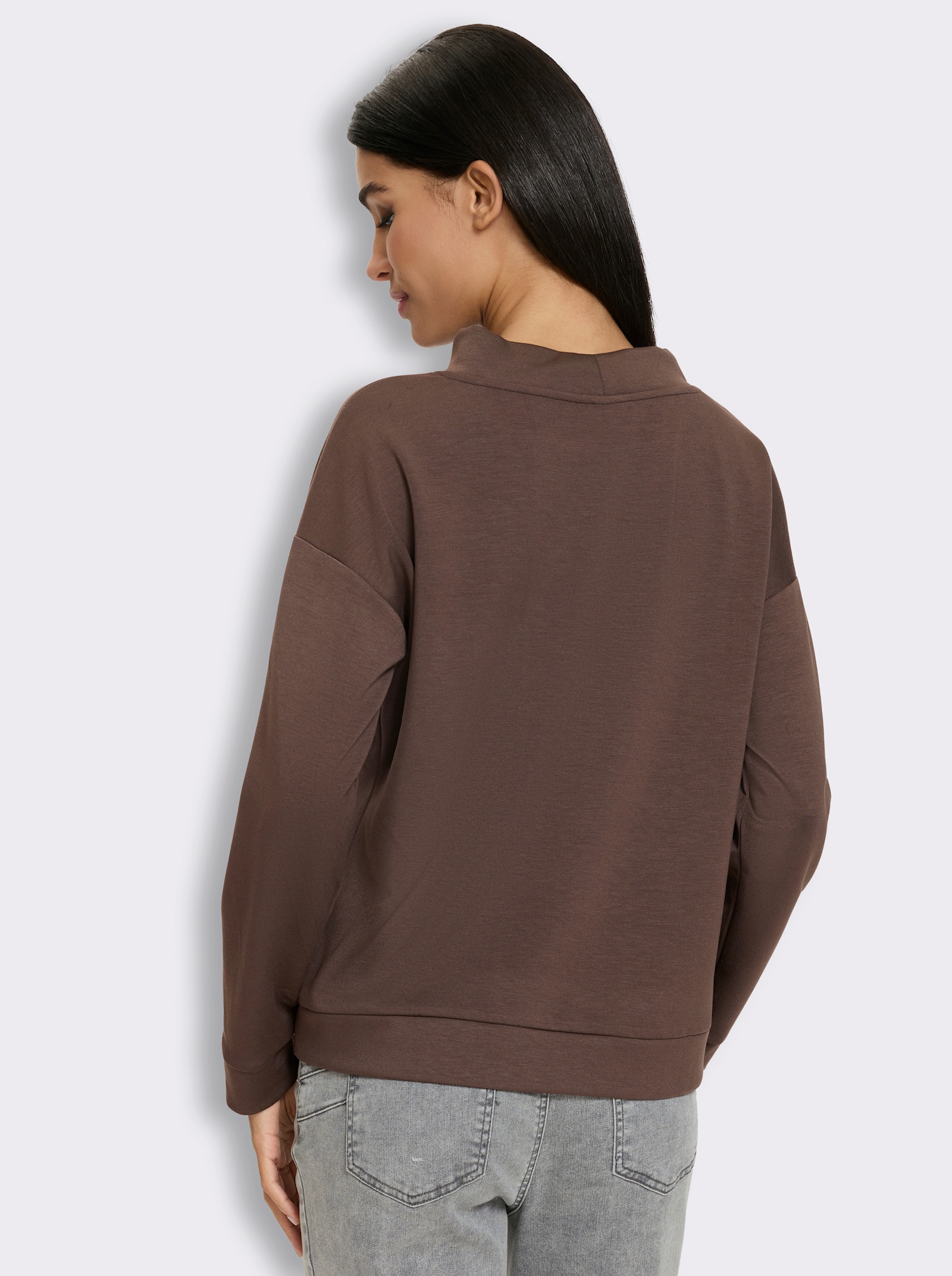 heine Sweatshirt mit Lettering-Print - schoko