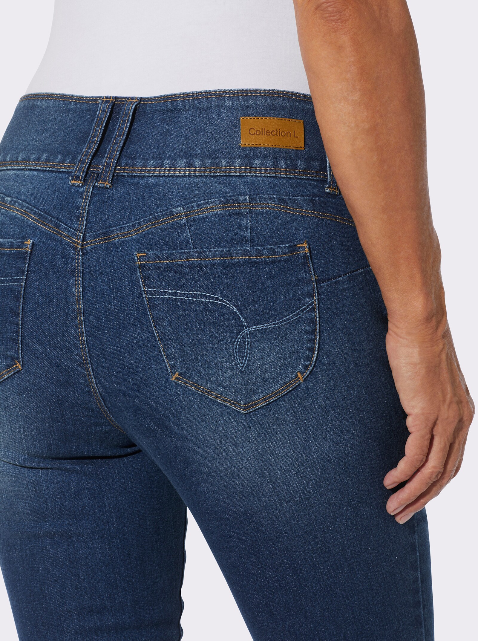 Bermudas mit gekrempeltem Saum - blue-stone-washed