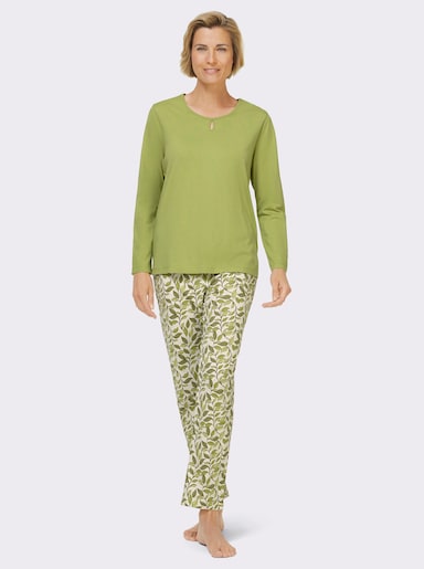 wäschepur Schlafanzüge in Single-Jersey-Qualität - kiwi + gelb