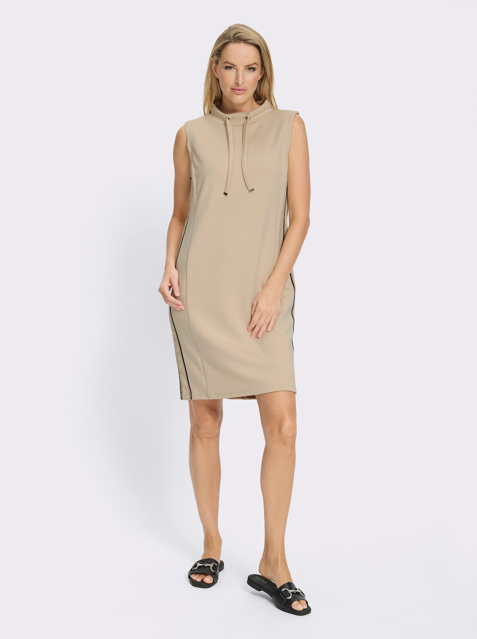 heine Robe sweat à col montant - sable