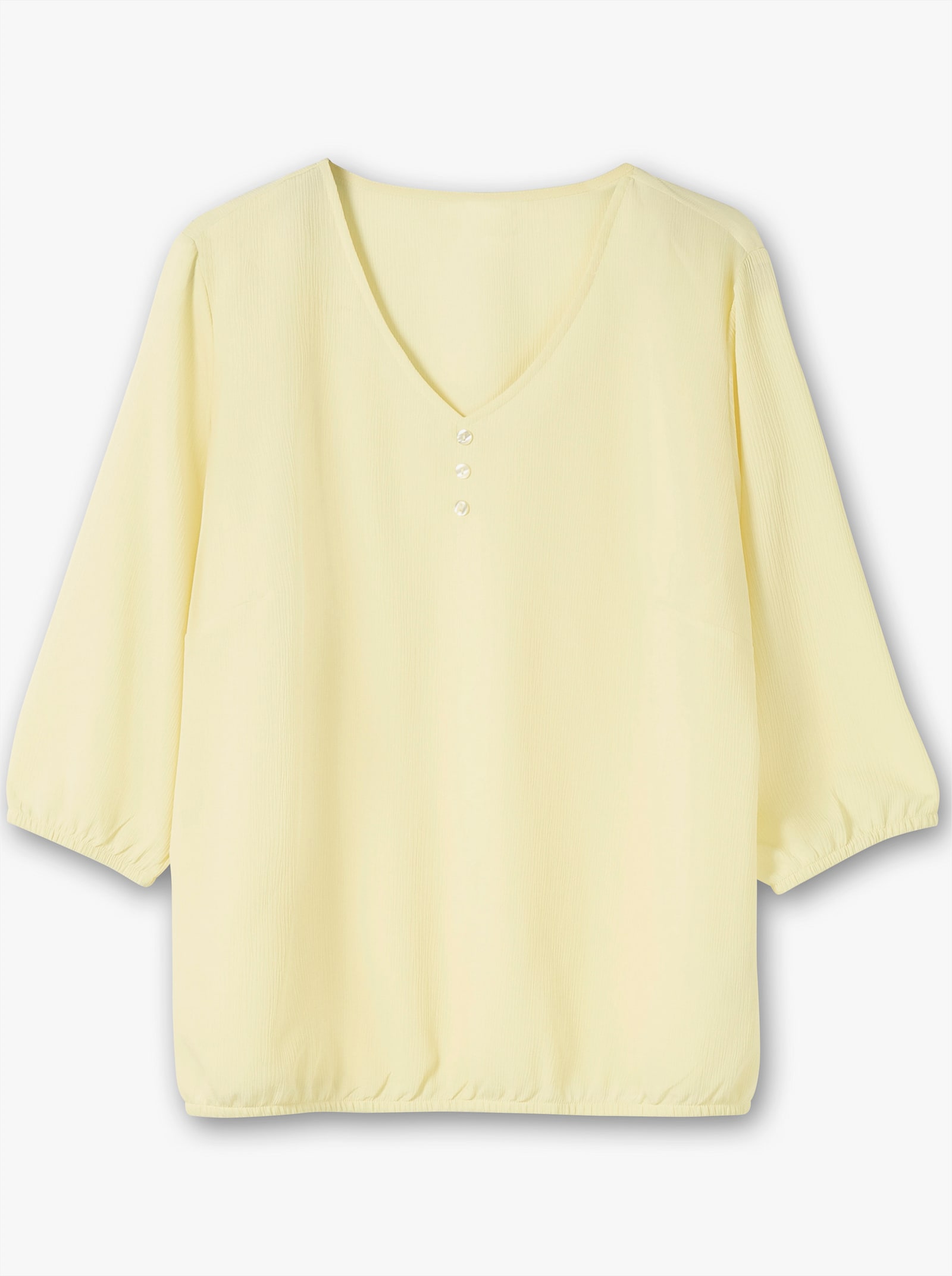 Schlupfbluse mit Crinkle-Effekt - zitrone