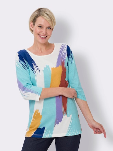 Longshirt mit 3/4-Ärmeln, bedruckt - ecru-bedruckt