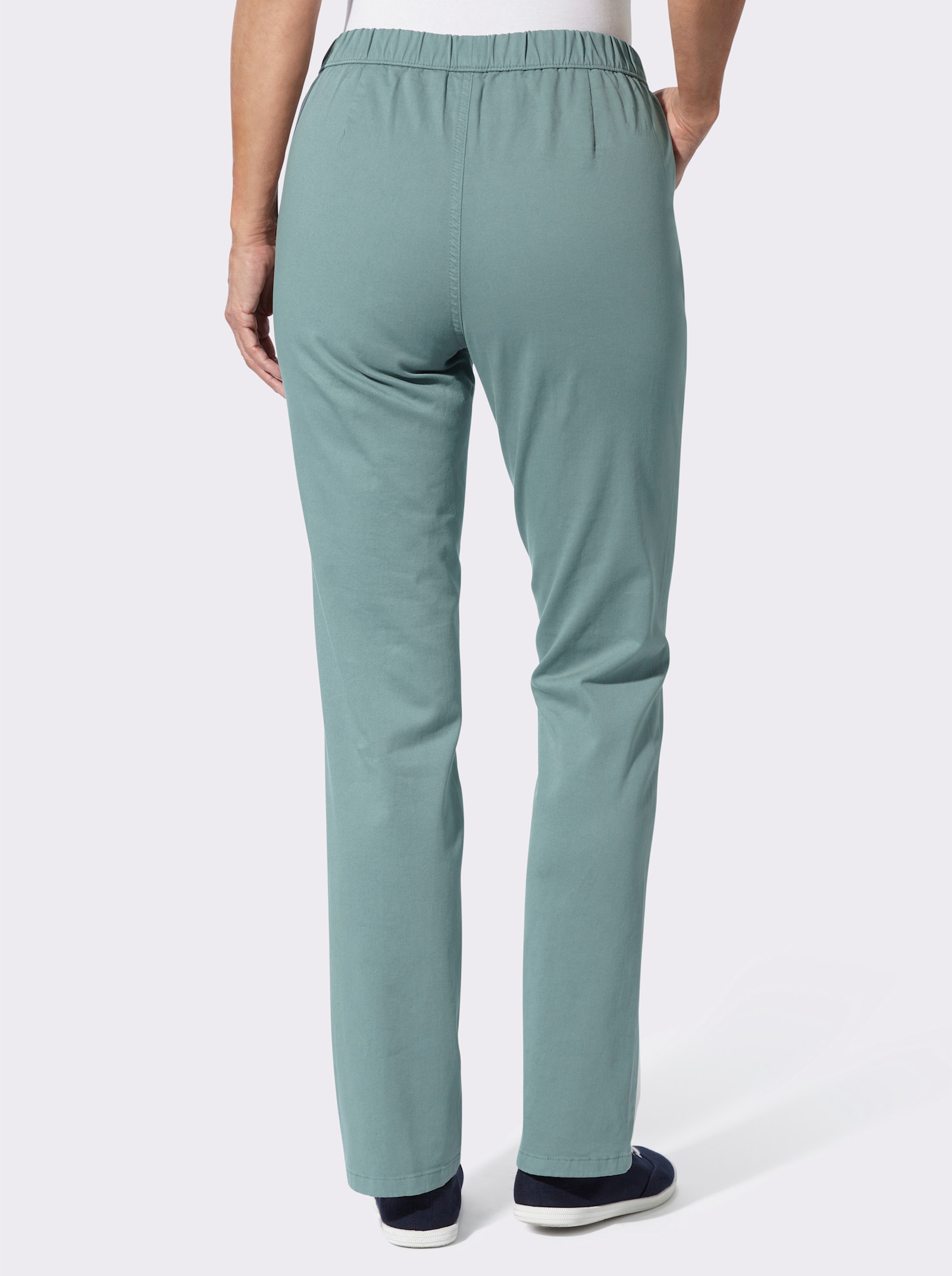 Schlupfjeans mit 2 Taschen vorne - jade