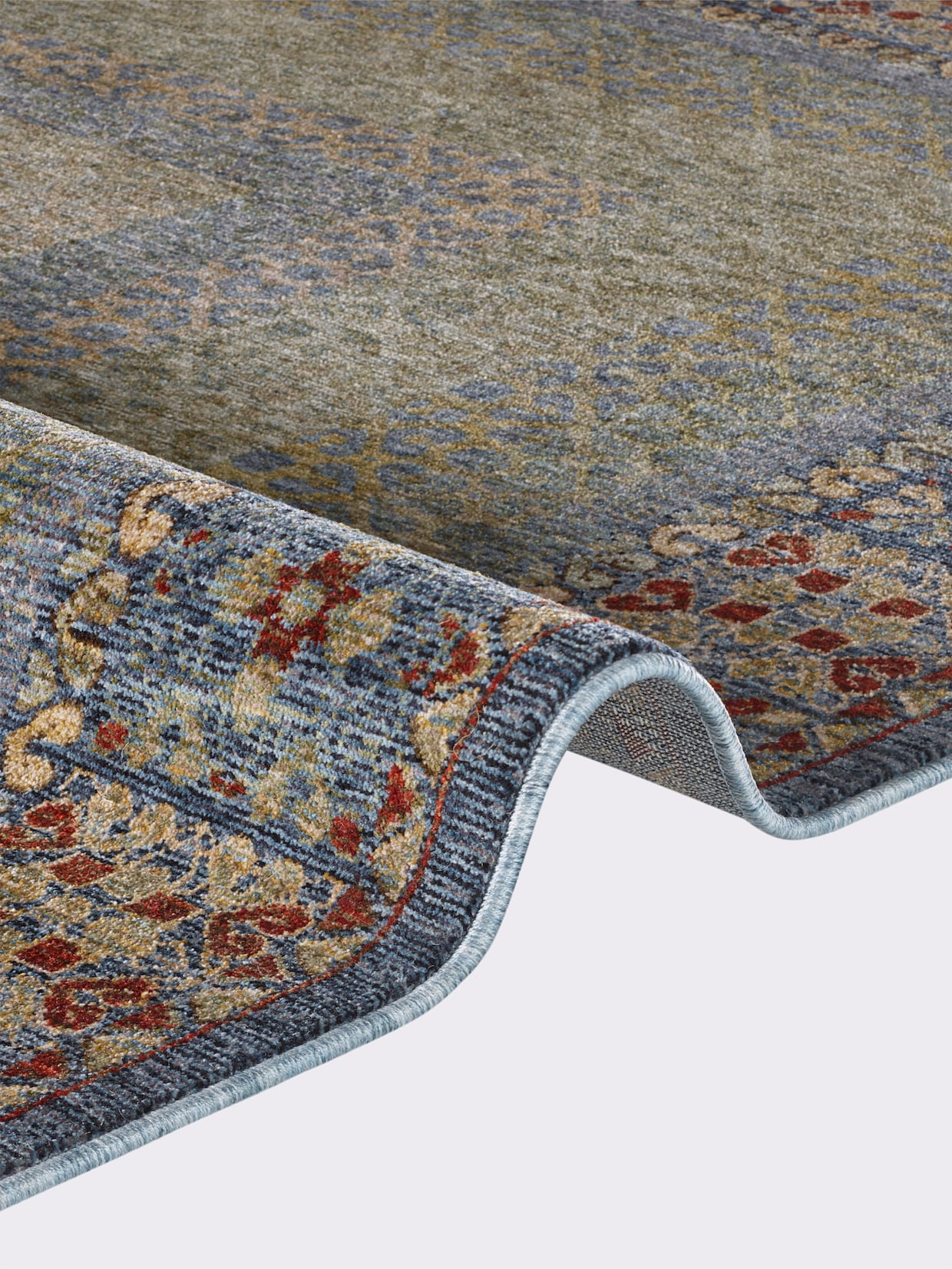 heine home Tapijt - blauw/groen gedessineerd