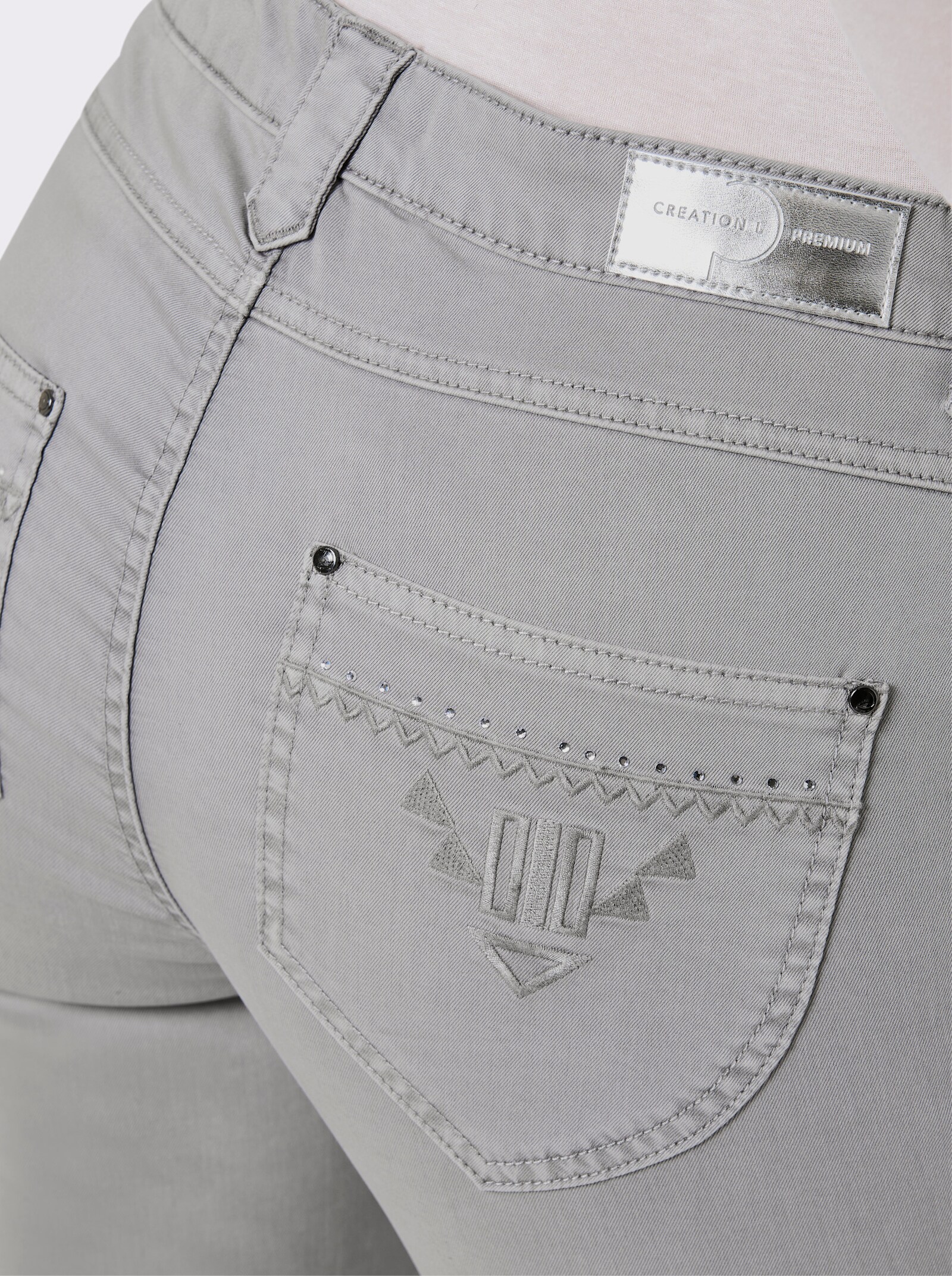 CREATION L PREMIUM Gerade Jeans mit Lyocell-Anteil - steingrau