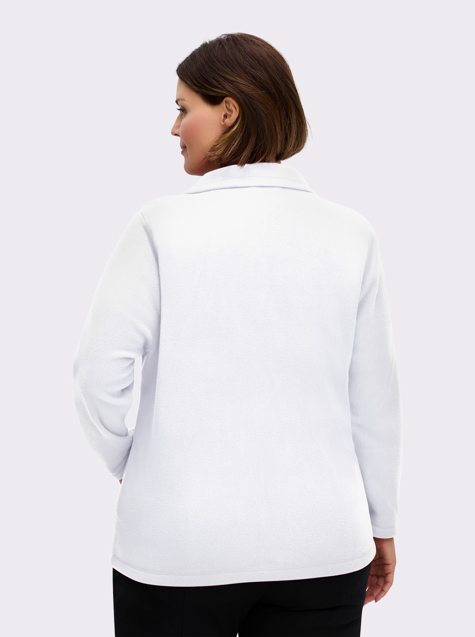 Fleecejacke mit zwei Taschen - ecru