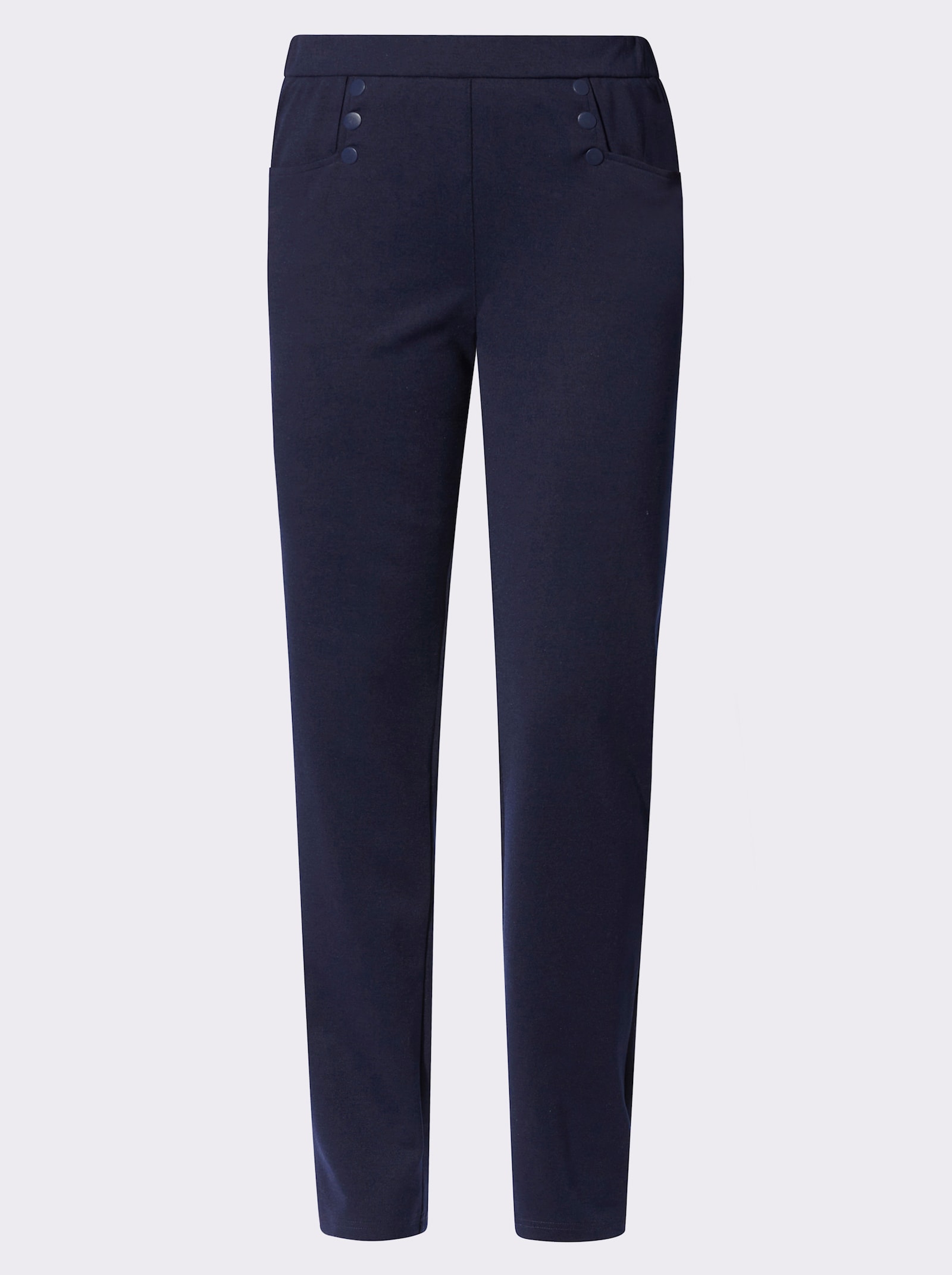 Jerseyhose mit Zierknöpfen bei den Taschen - marine