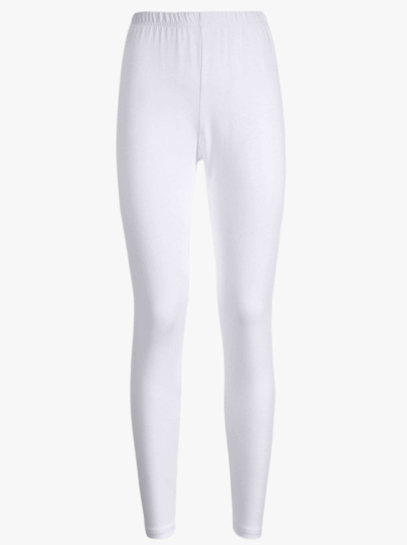 Leggings med hel resårlinning - vit