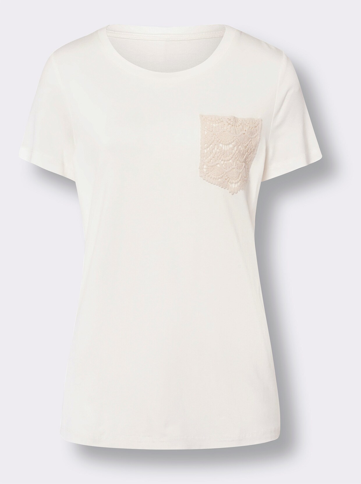 heine Shirt met ronde hals - ecru