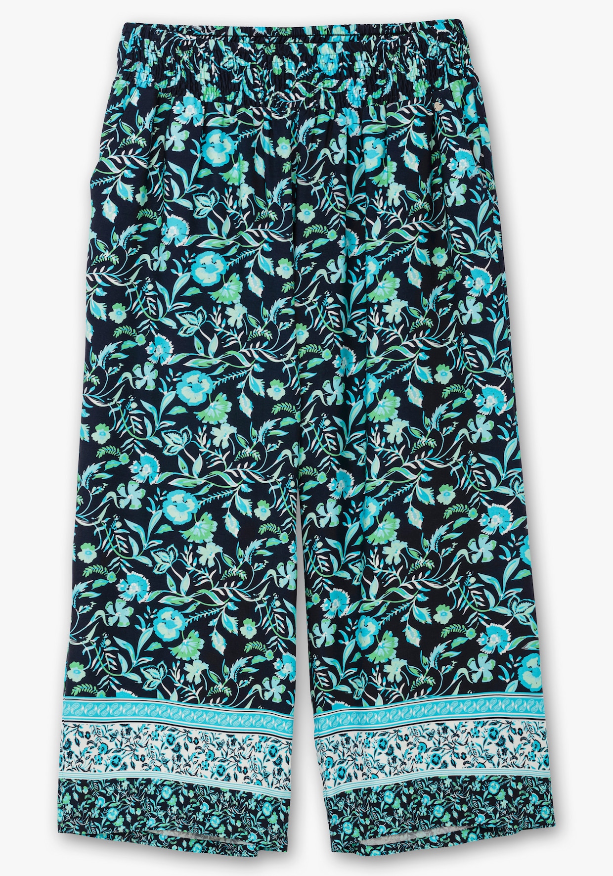 sheego Schlupfhose - tiefblau-gemustert