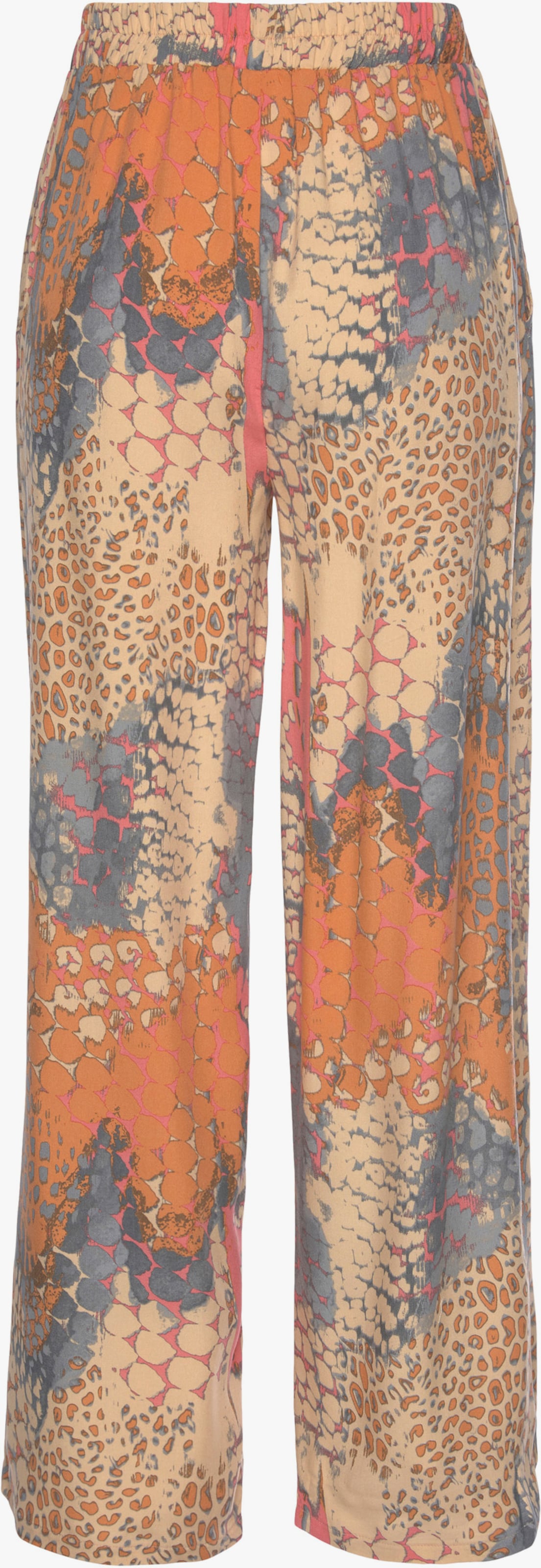 Buffalo palazzo-broek - oranje/blauw bedrukt