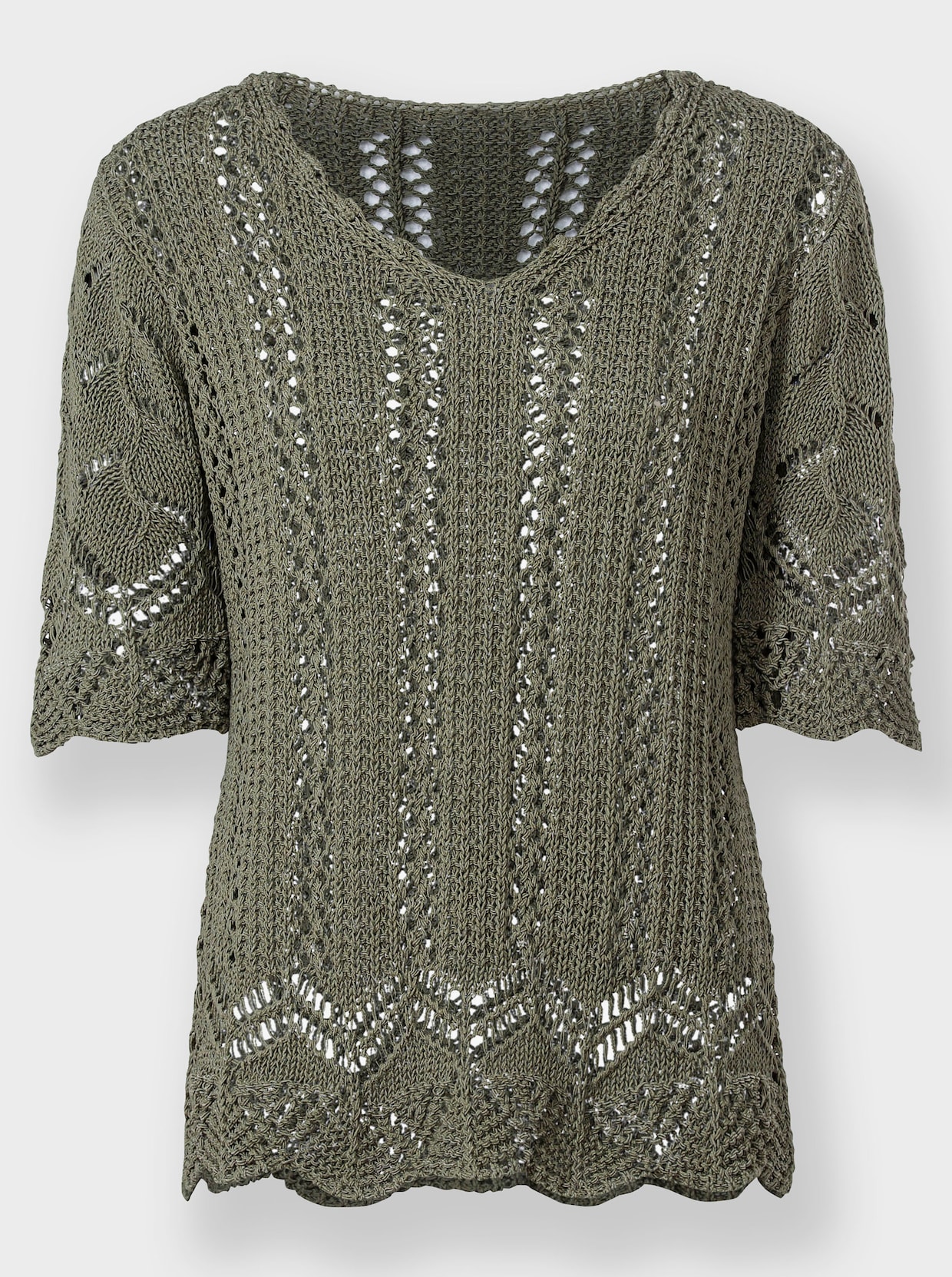 heine pull ajouré - kaki