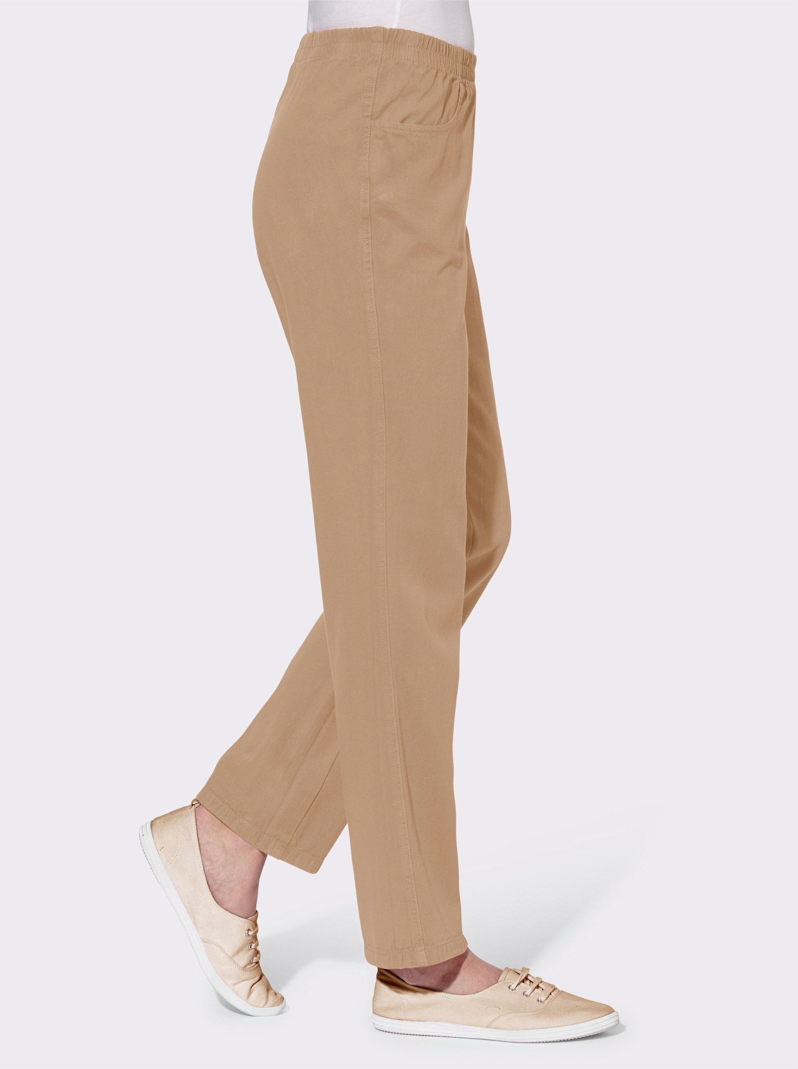 Comfortbroek van katoen - beige