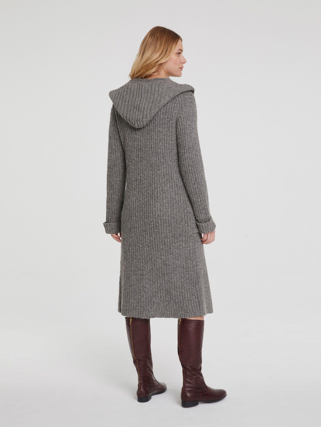heine Long-Strickjacke - grau-melange